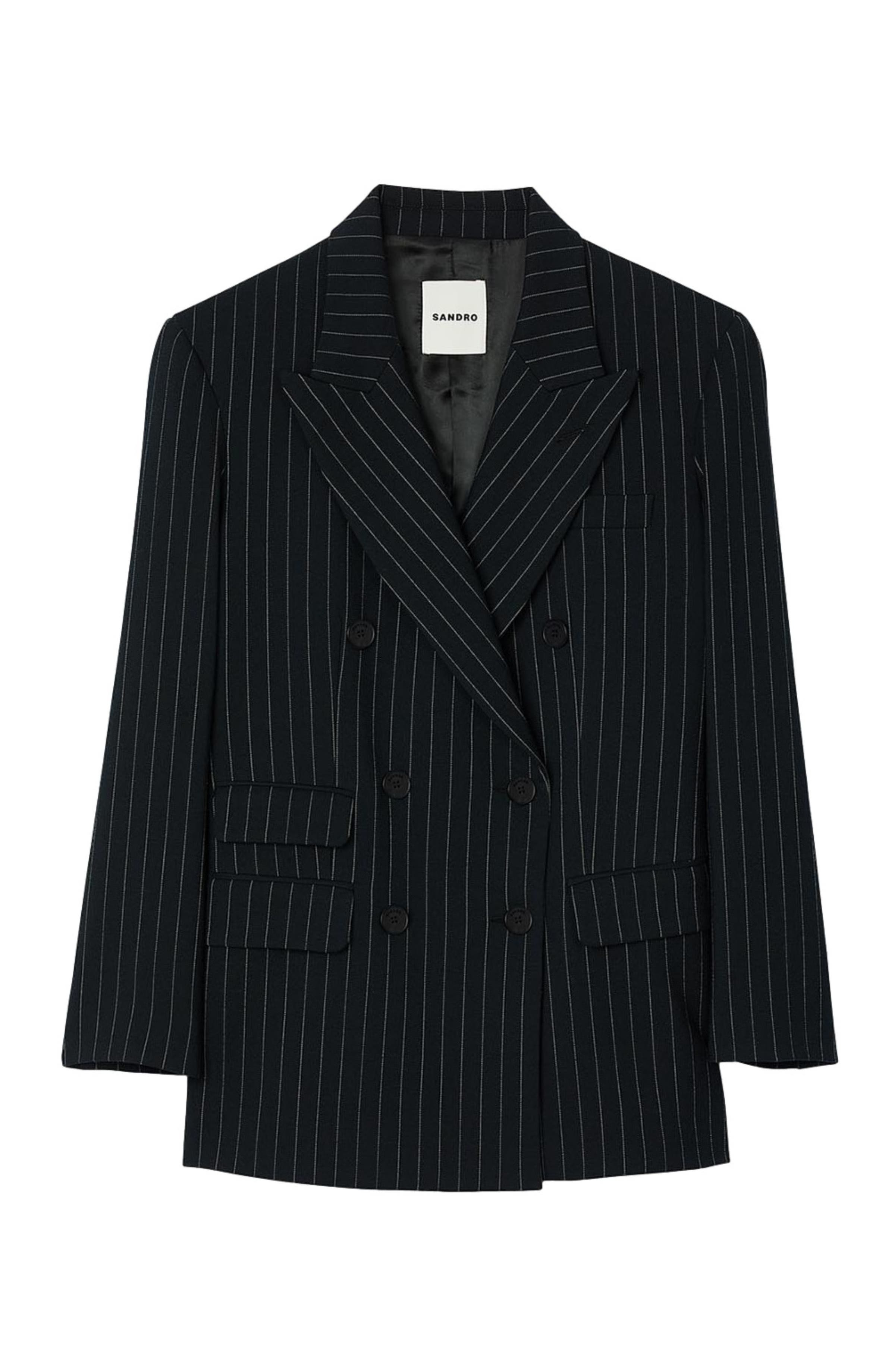 SANDRO Striped suit jacket in Black at Nordstrom - 5