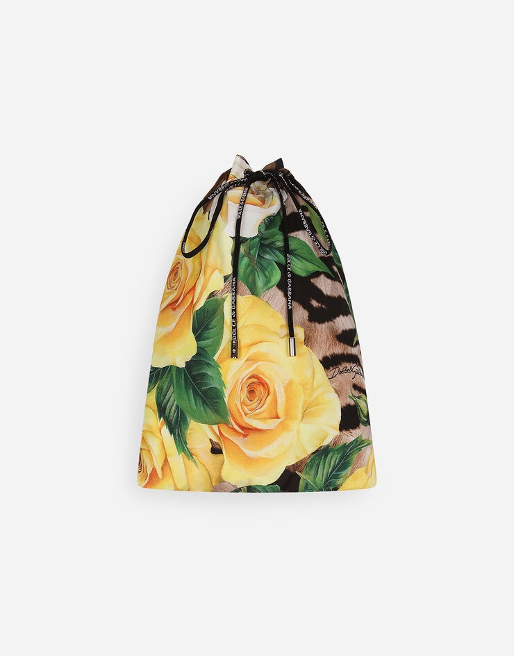 Mid-length swim shorts with rose print - 6