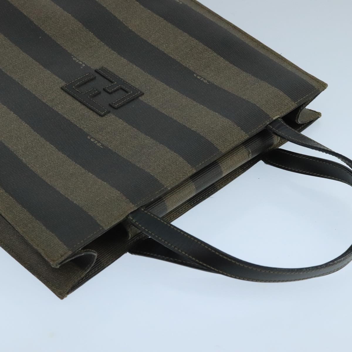 FENDI Pecan Canvas Hand Bag Brown Black - 6