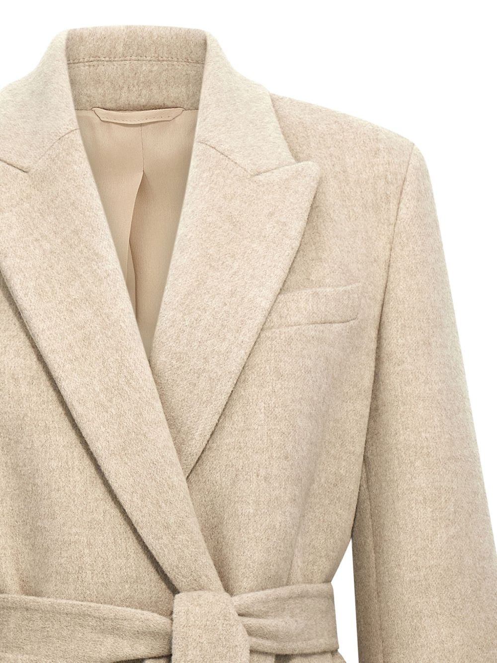 belted peak-lapel coat - 3