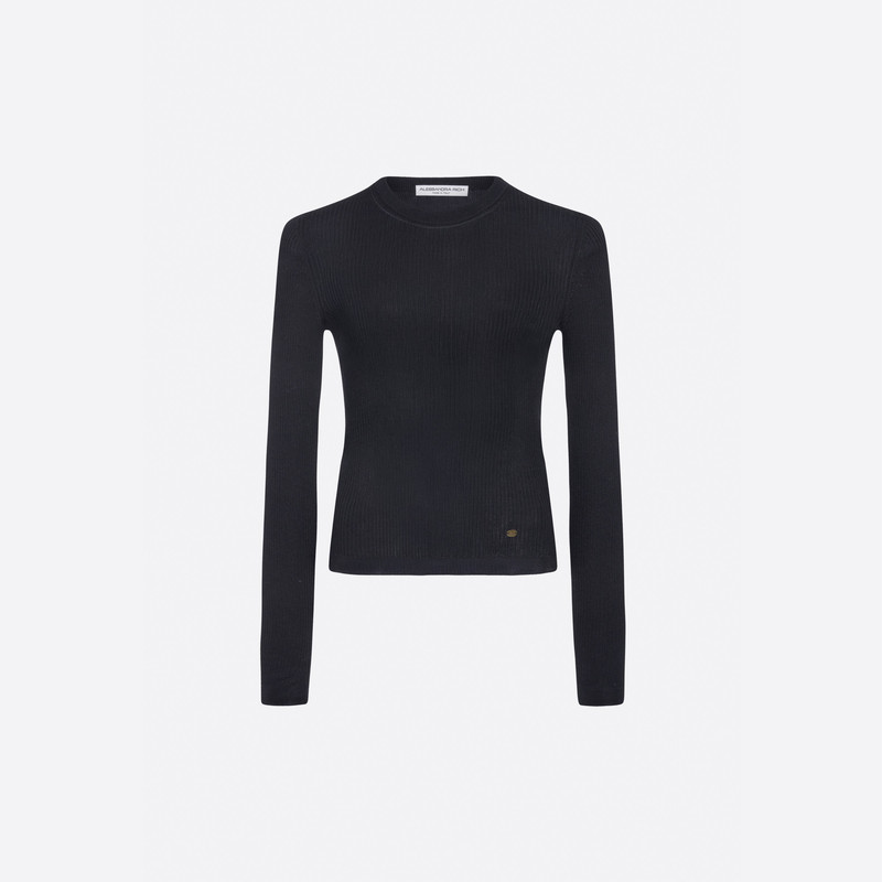 SILK LONG SLEEVE TOP WITH PENDANT 1