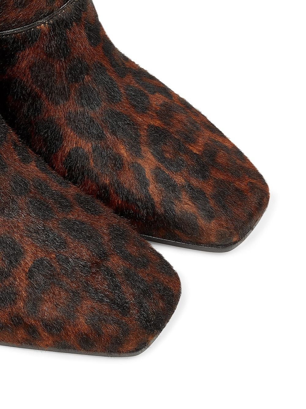 leopard print square-toe boots - 4