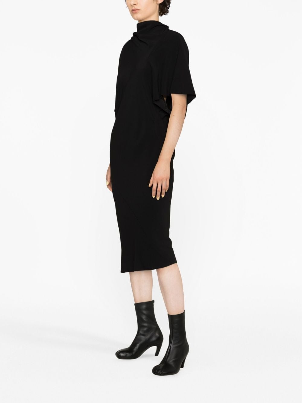 high-neck cut-out midi dress - 3