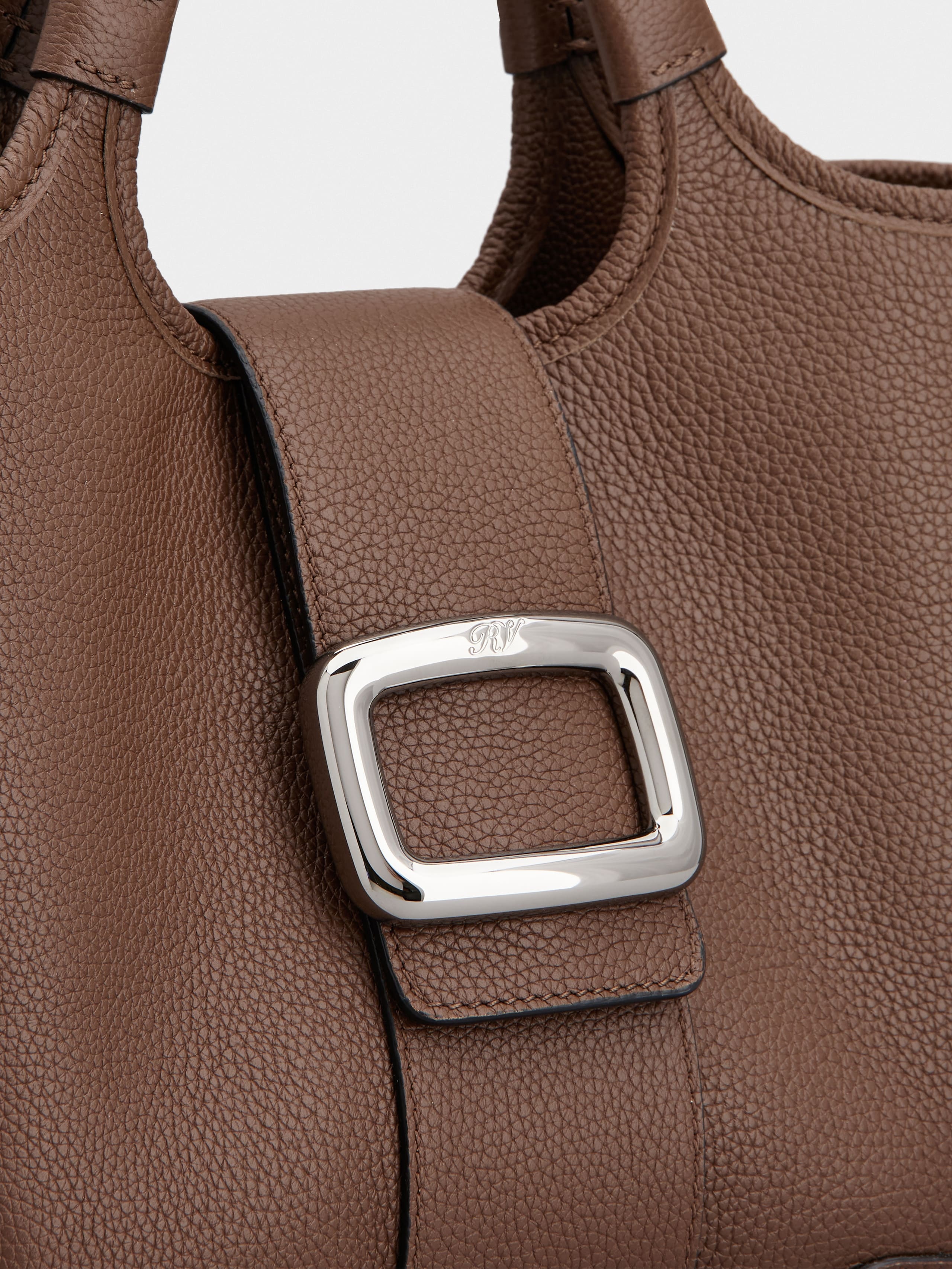 Viv' Choc Mini Shopping Bag in leather - 8