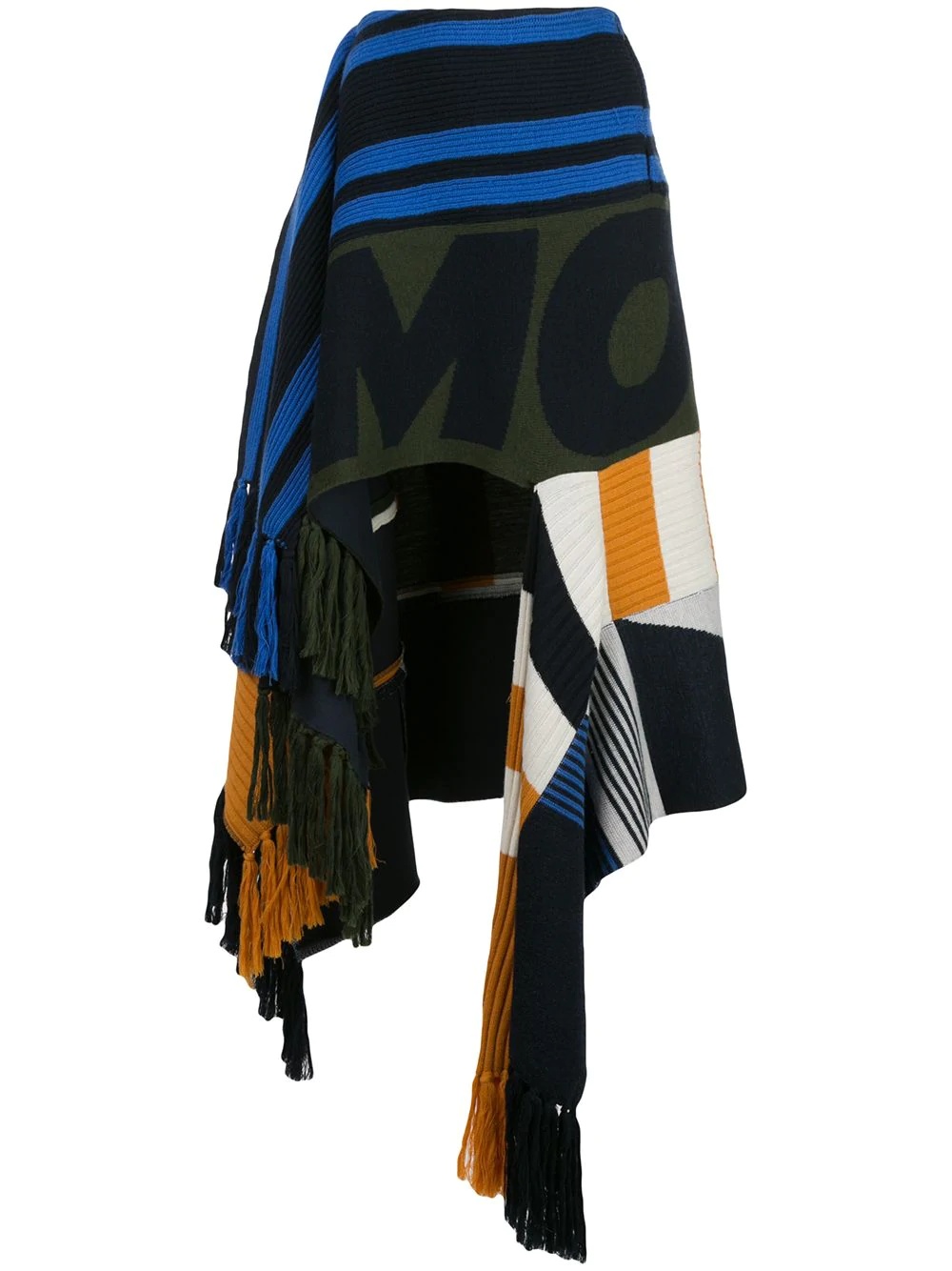 draped scarf patchwork skirt - 1