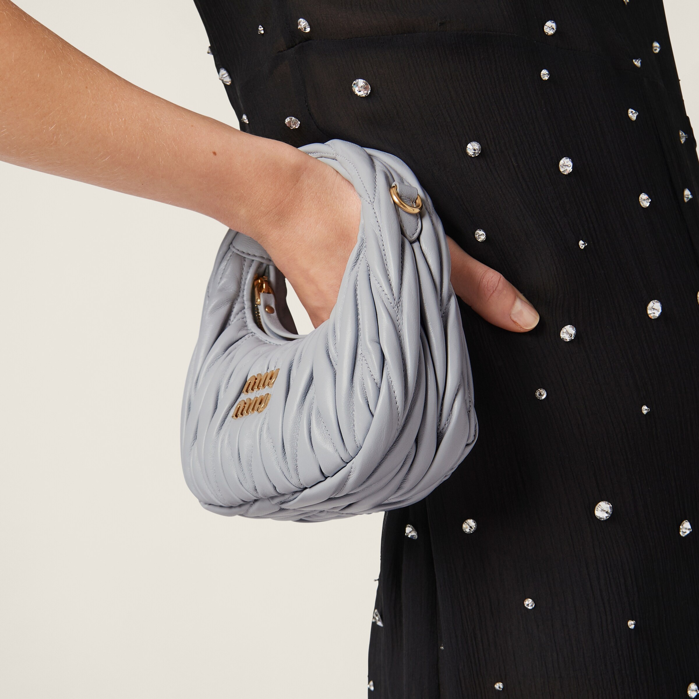 Wander matelassé nappa leather hobo mini-bag - 5