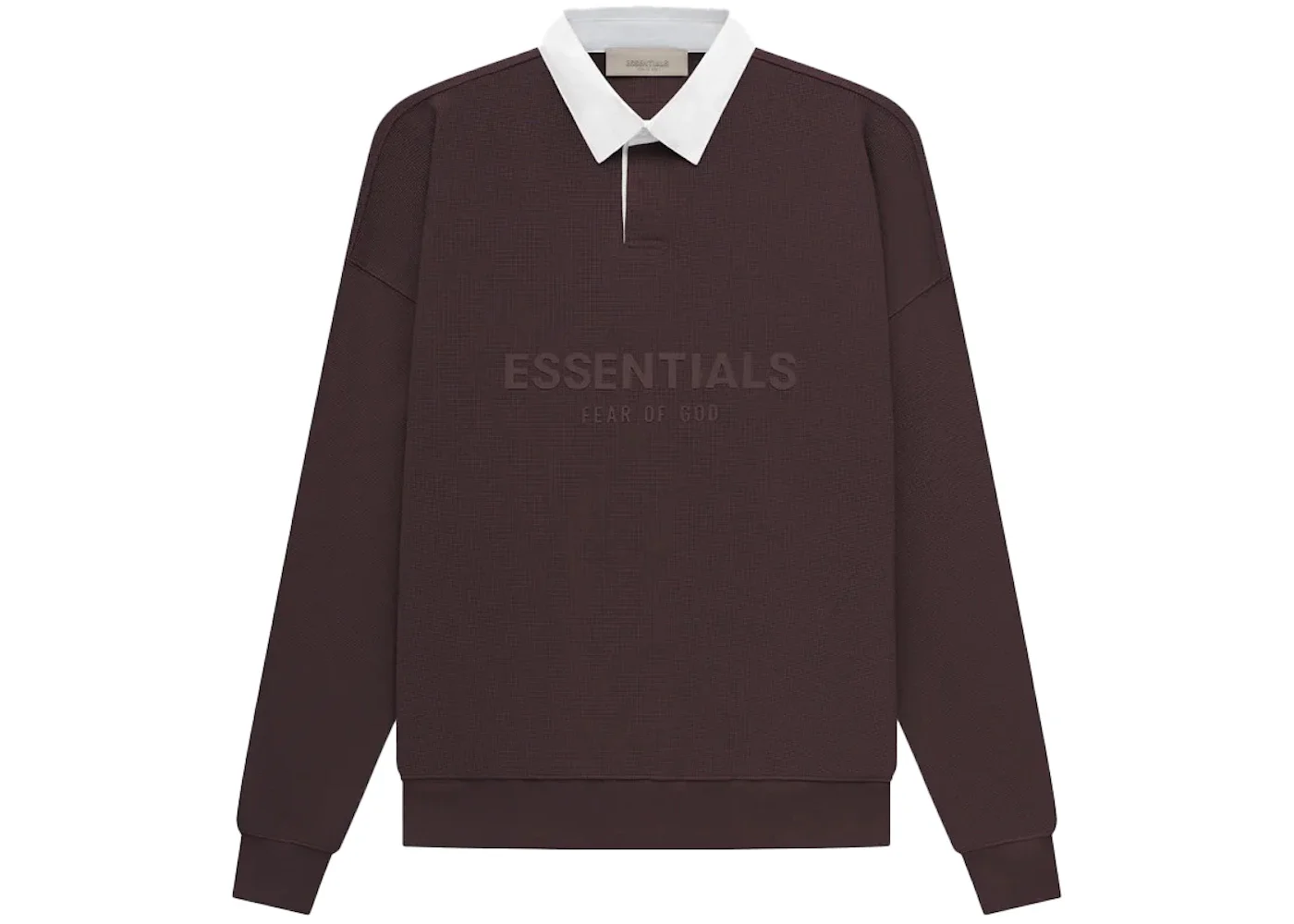 Fear of God Essentials Waffle Henley Rugby Plum - 1