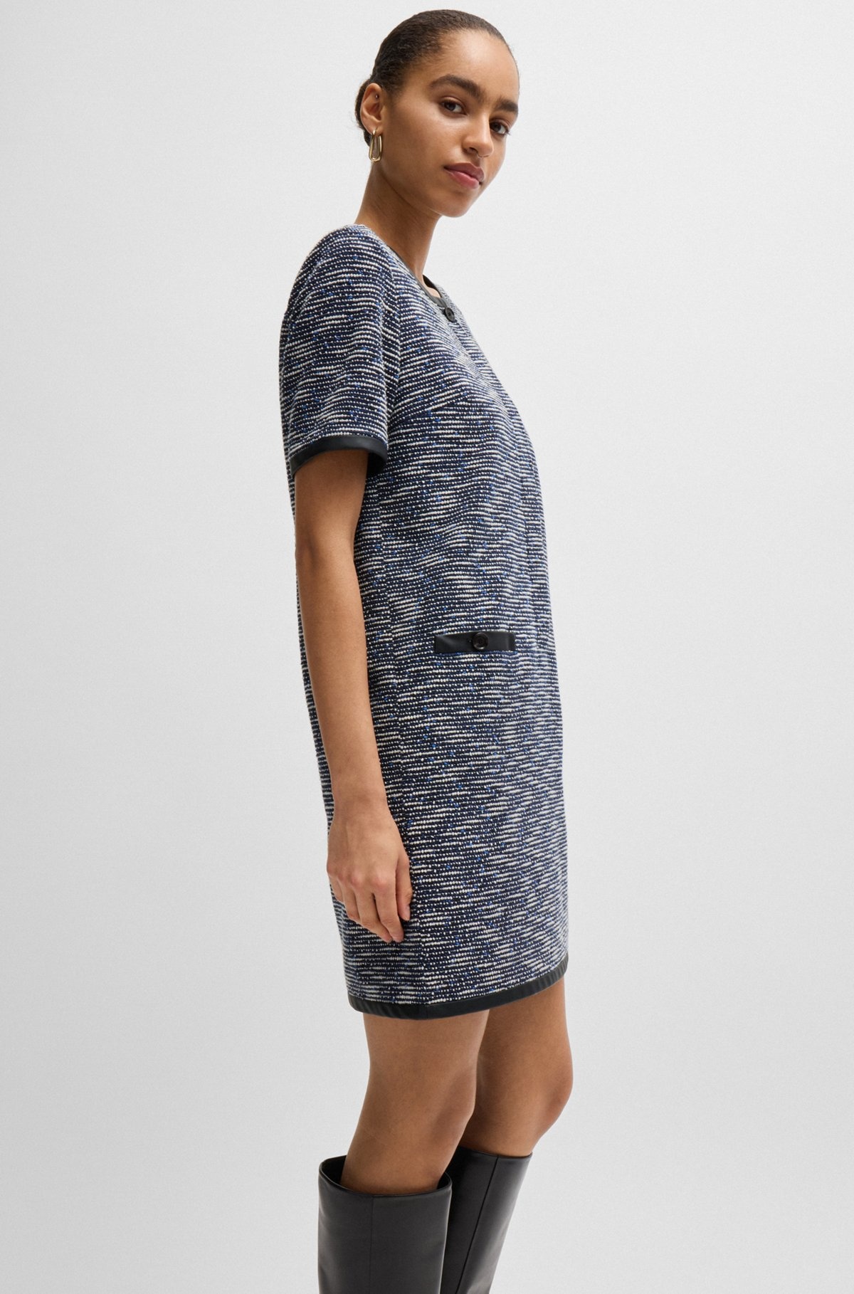 RELAXED-FIT DRESS IN TWEED - 6