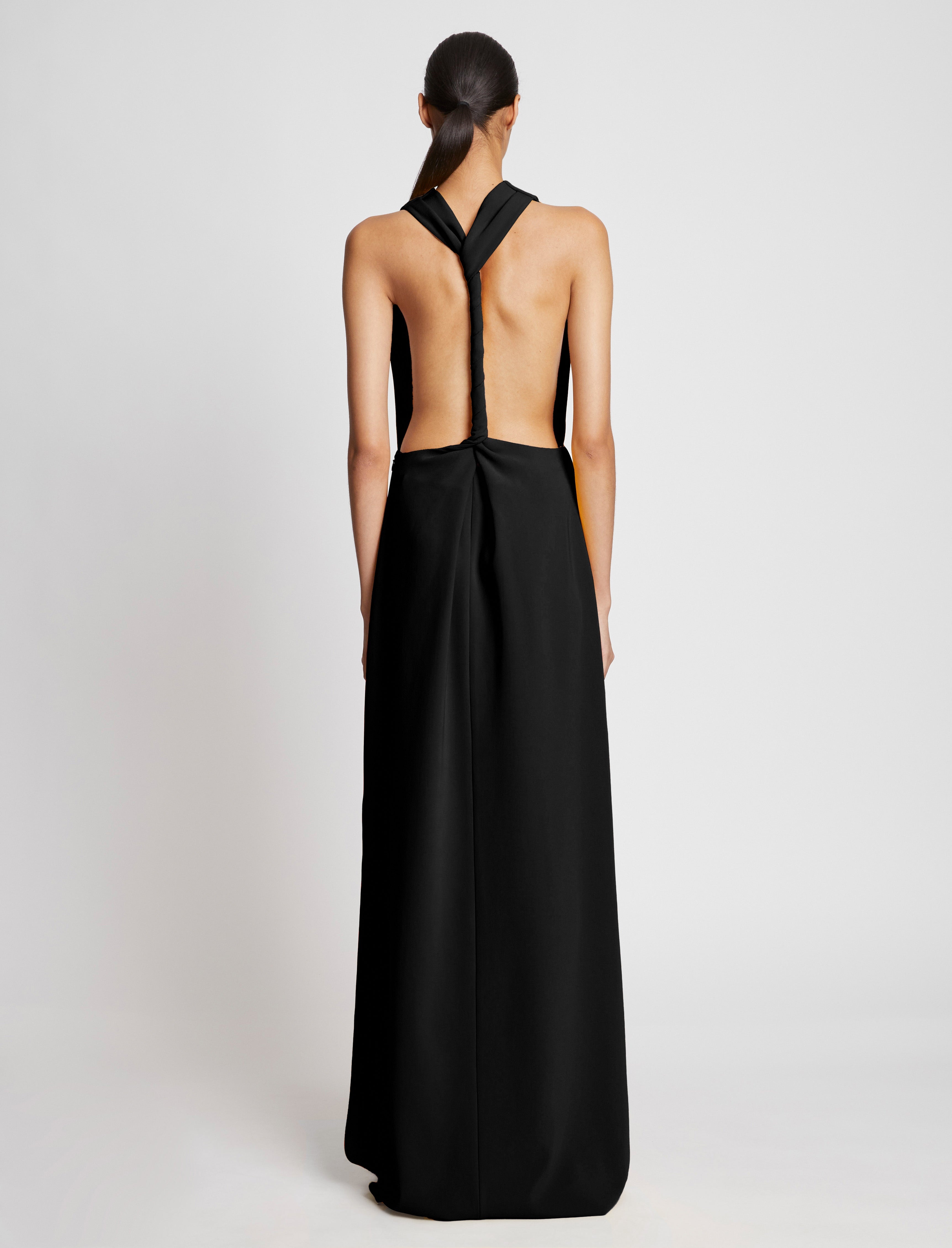 Faye Backless Twist Back Dress in Matte Viscose Crepe - 4