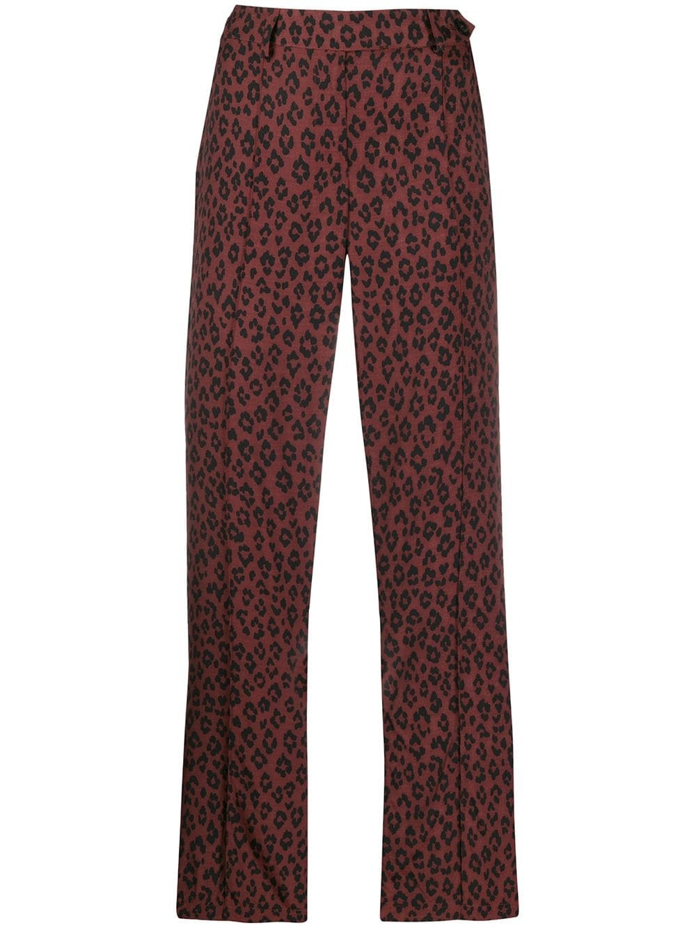 cropped leopard print trousers - 1