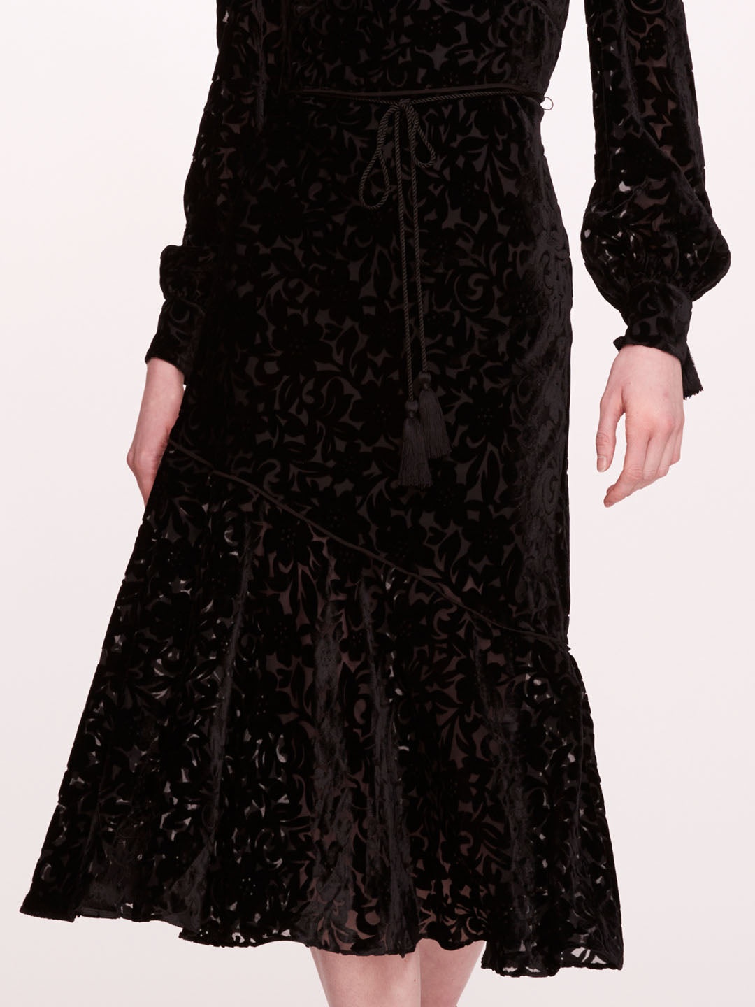 VELVET BURNOUT MIDI DRESS - 4