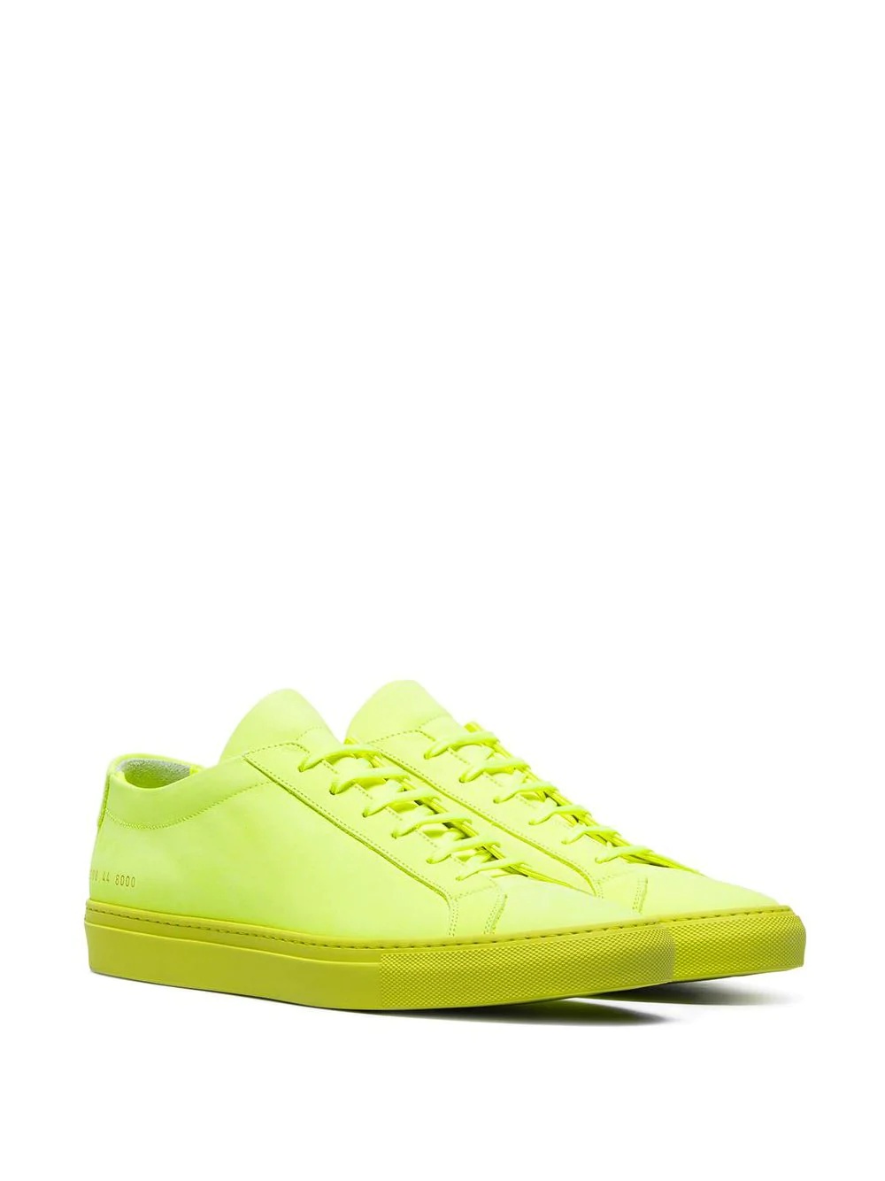 fluorescent yellow Achilles leather low-top sneakers - 2