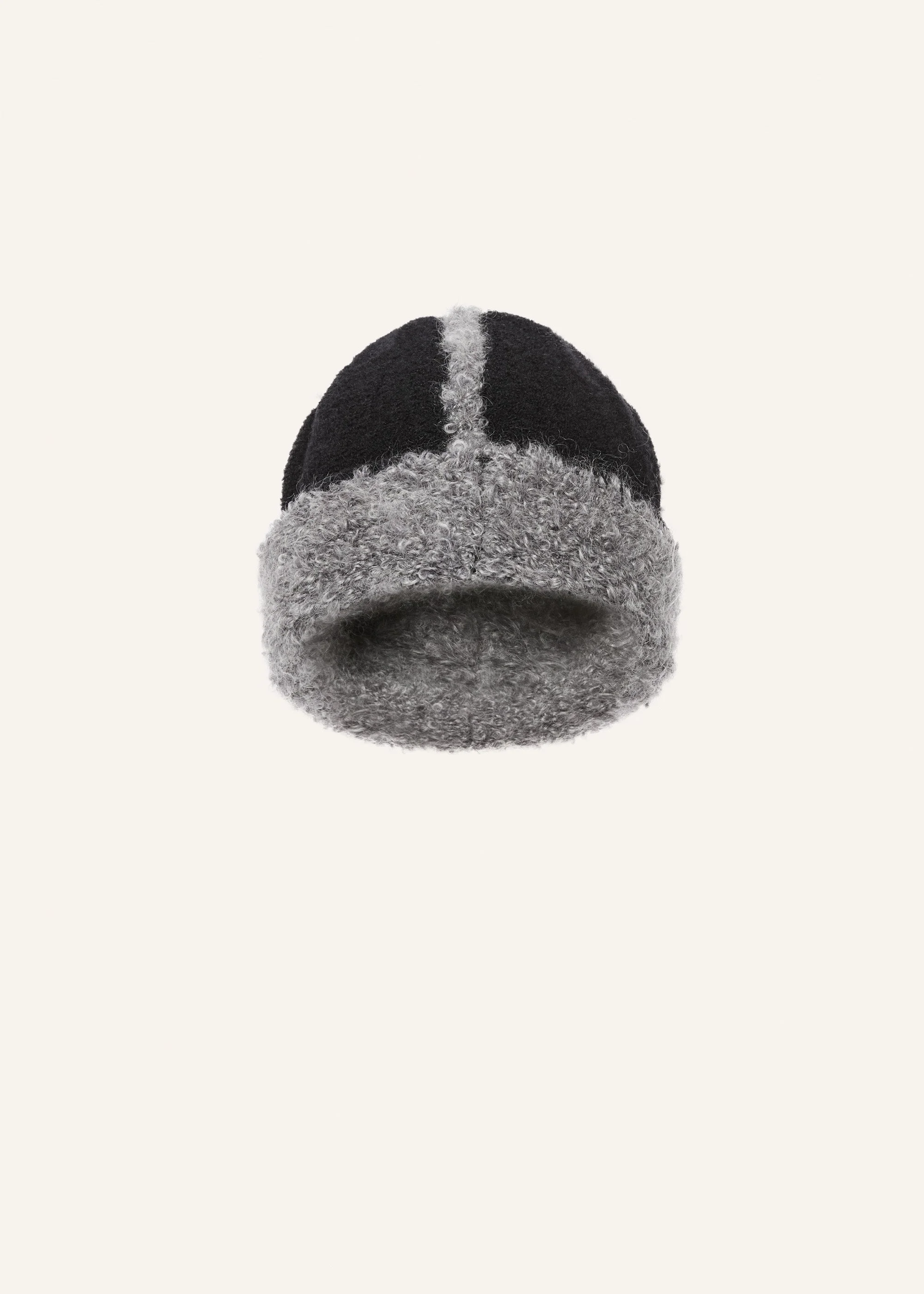 Wool and mohair shearling hat in black - 1