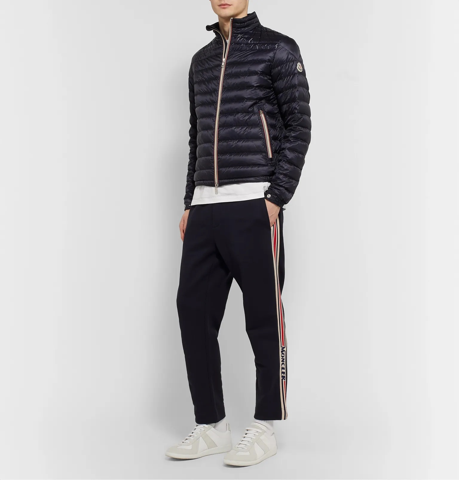 Slim-Fit Grosgrain-Trimmed Loopback Cotton-Jersey Track Pants - 2