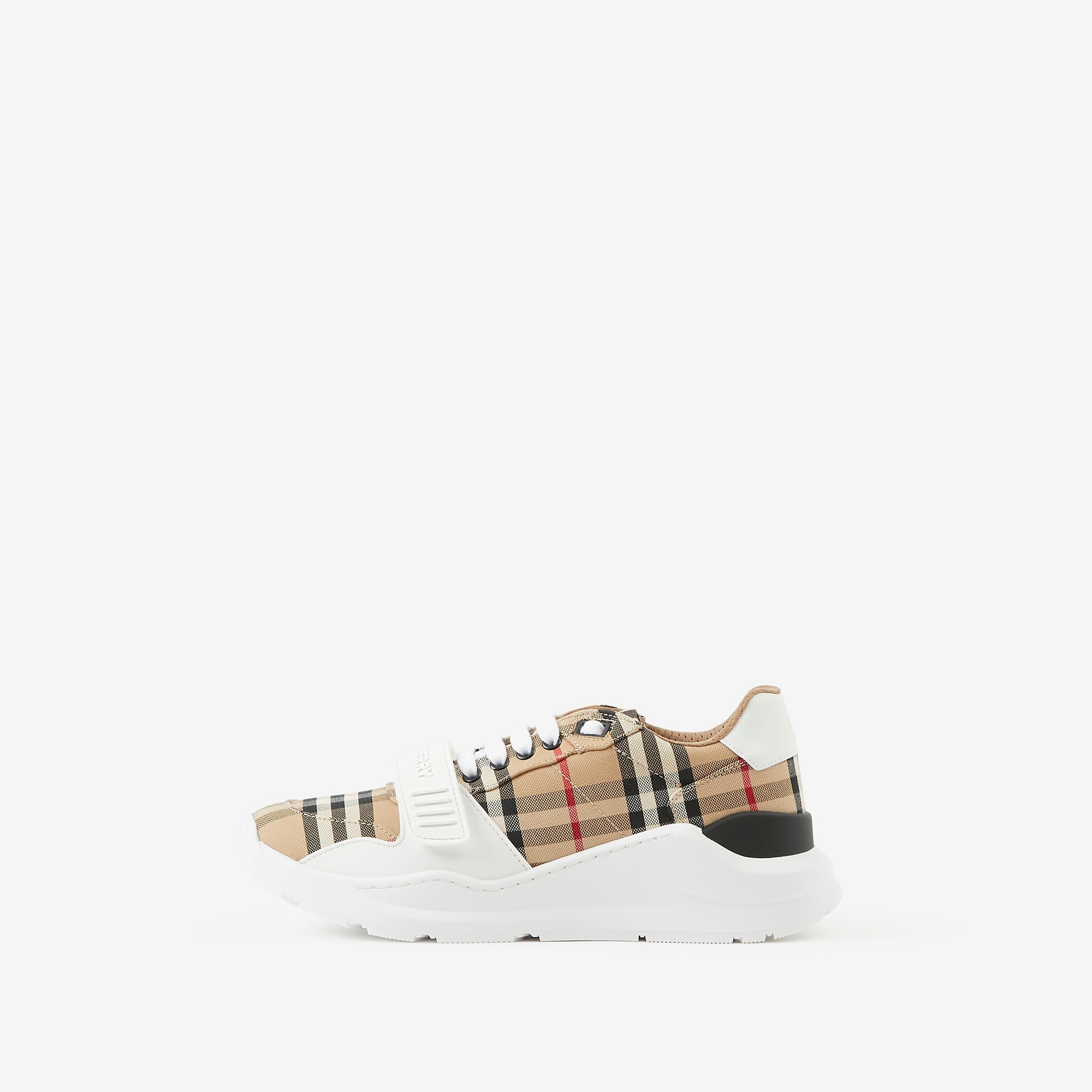 Vintage Check and Leather Sneakers - 6