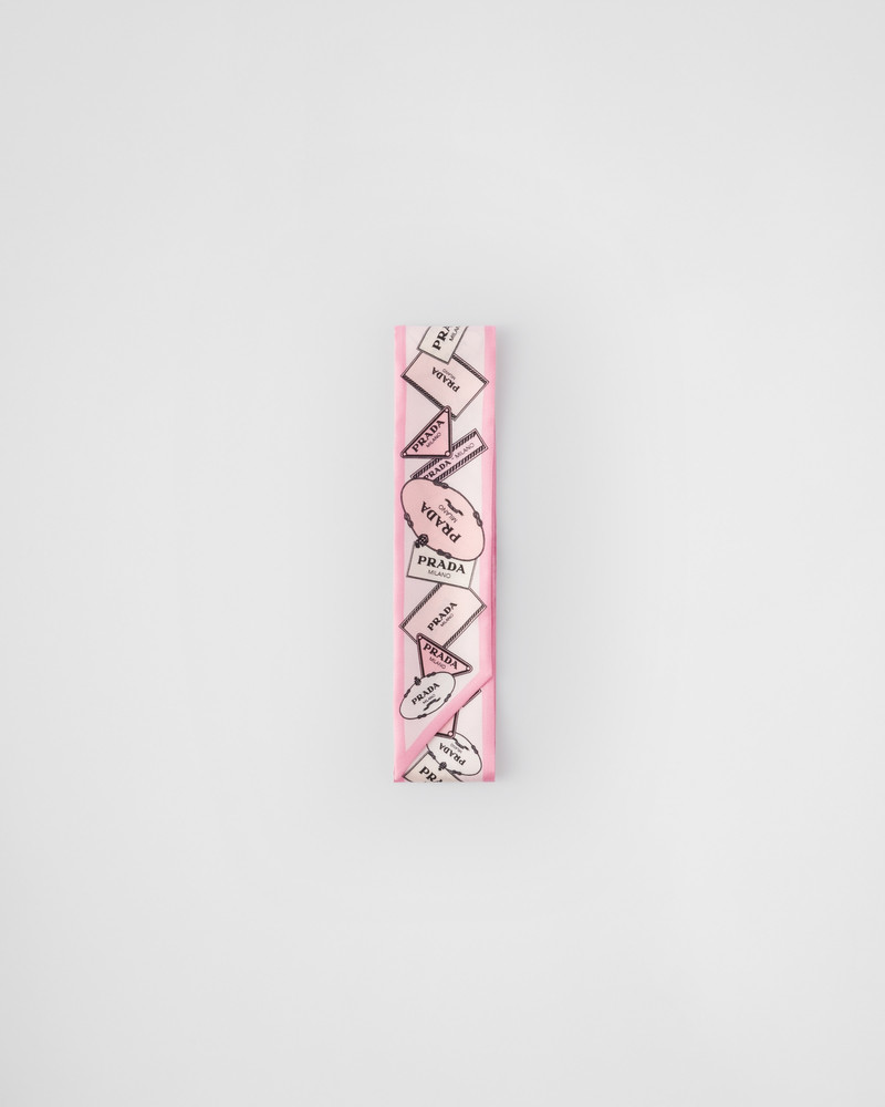 Printed silk twill skinny scarf 1