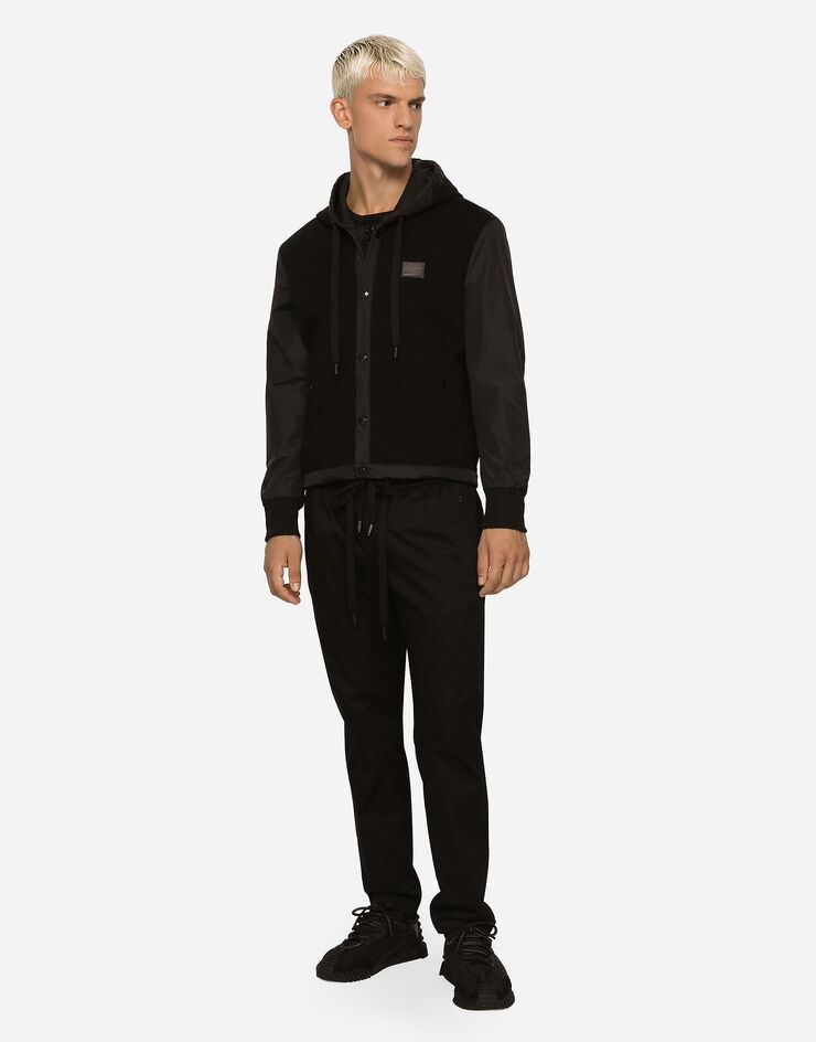 Stretch cotton jogging pants with tag - 1