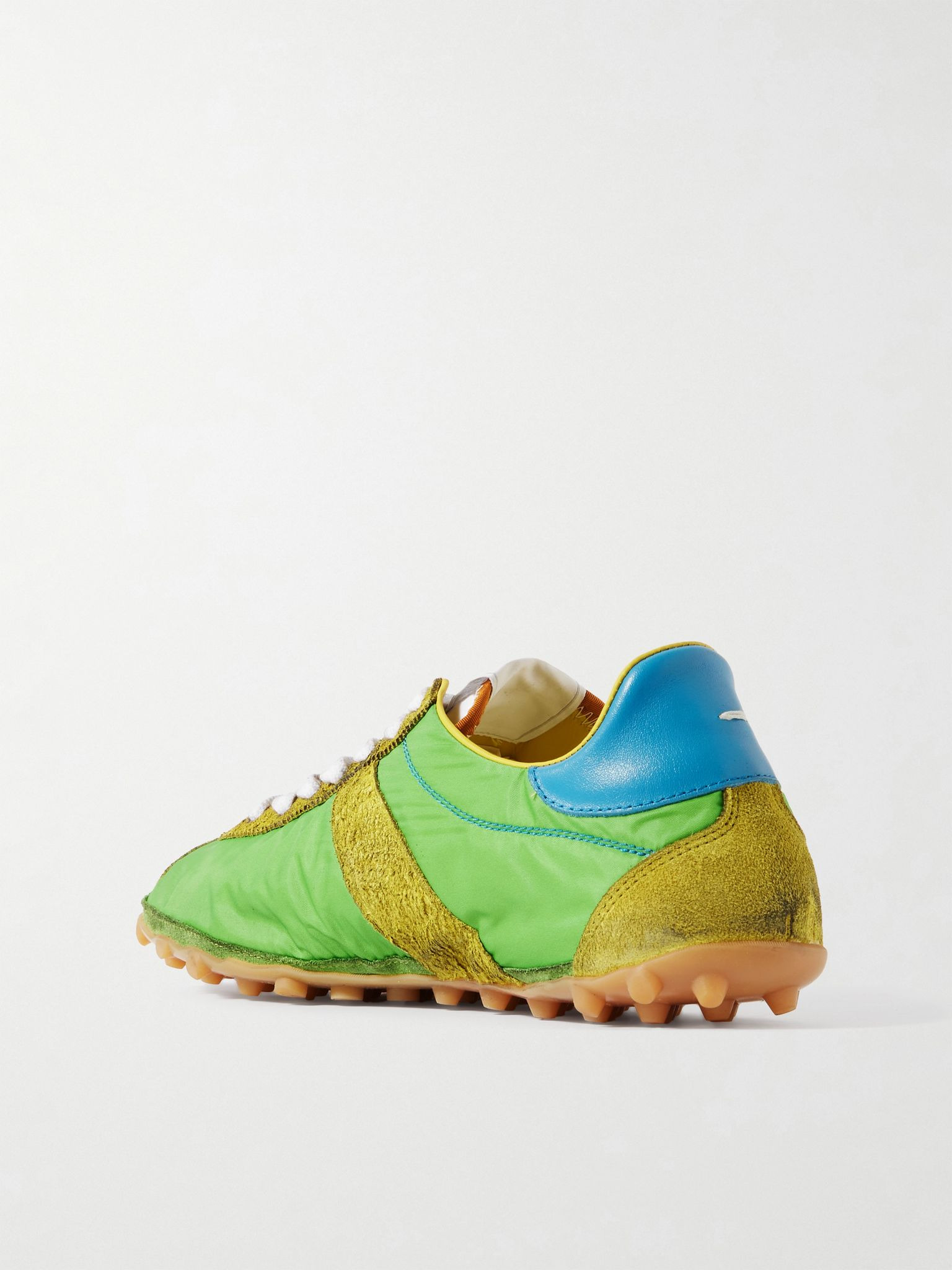 Sprinters Leather and Suede-Trimmed Nylon Sneakers Green - 4
