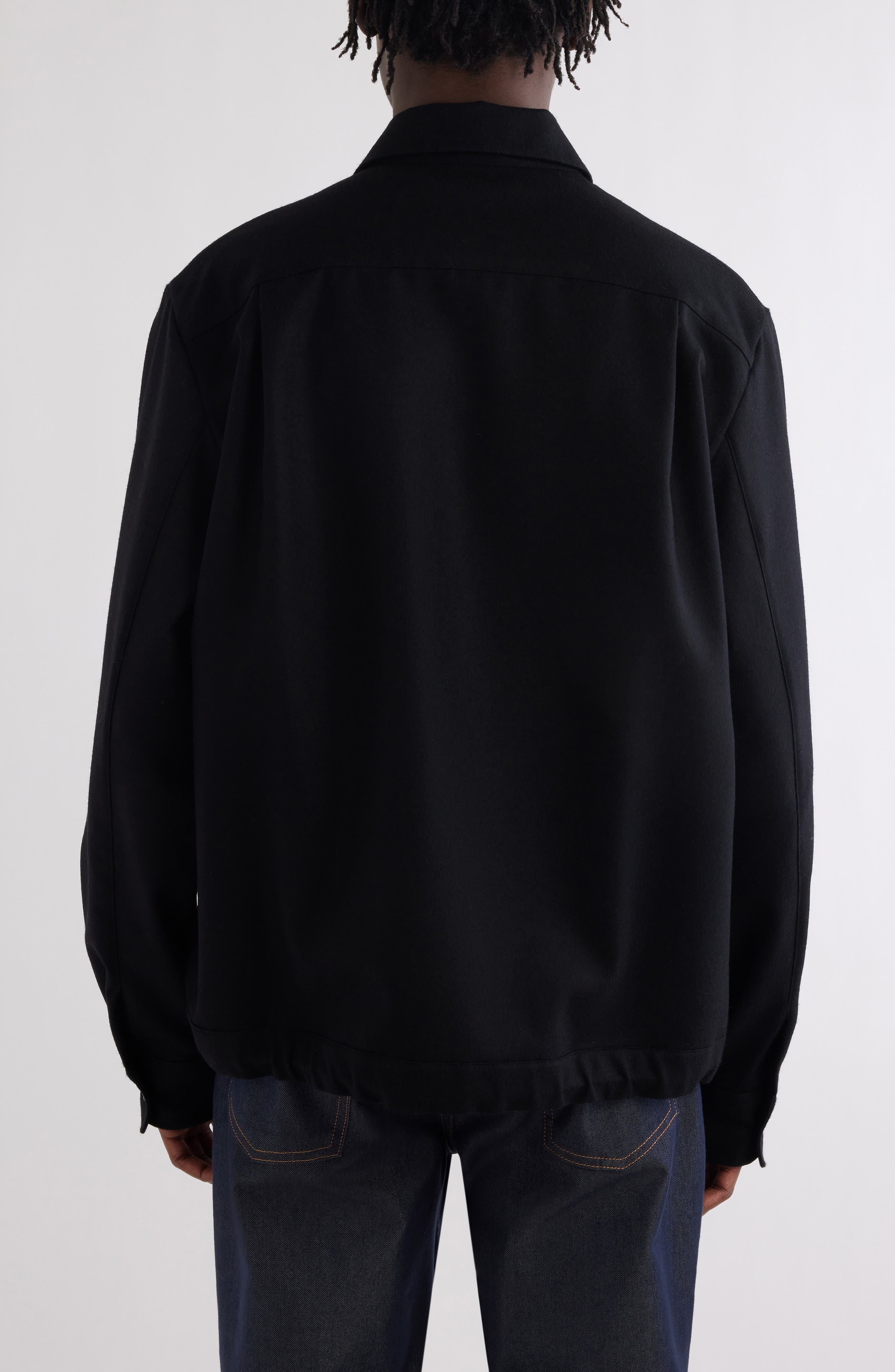 Givenchy 4G Logo Wool Overshirt in Black at Nordstrom - 3