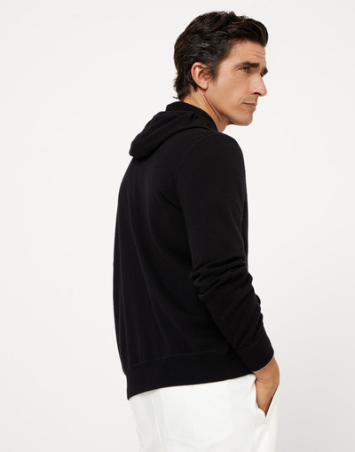 Brunello Cucinelli Cashmere sweatshirt-style cardigan with hood outlook