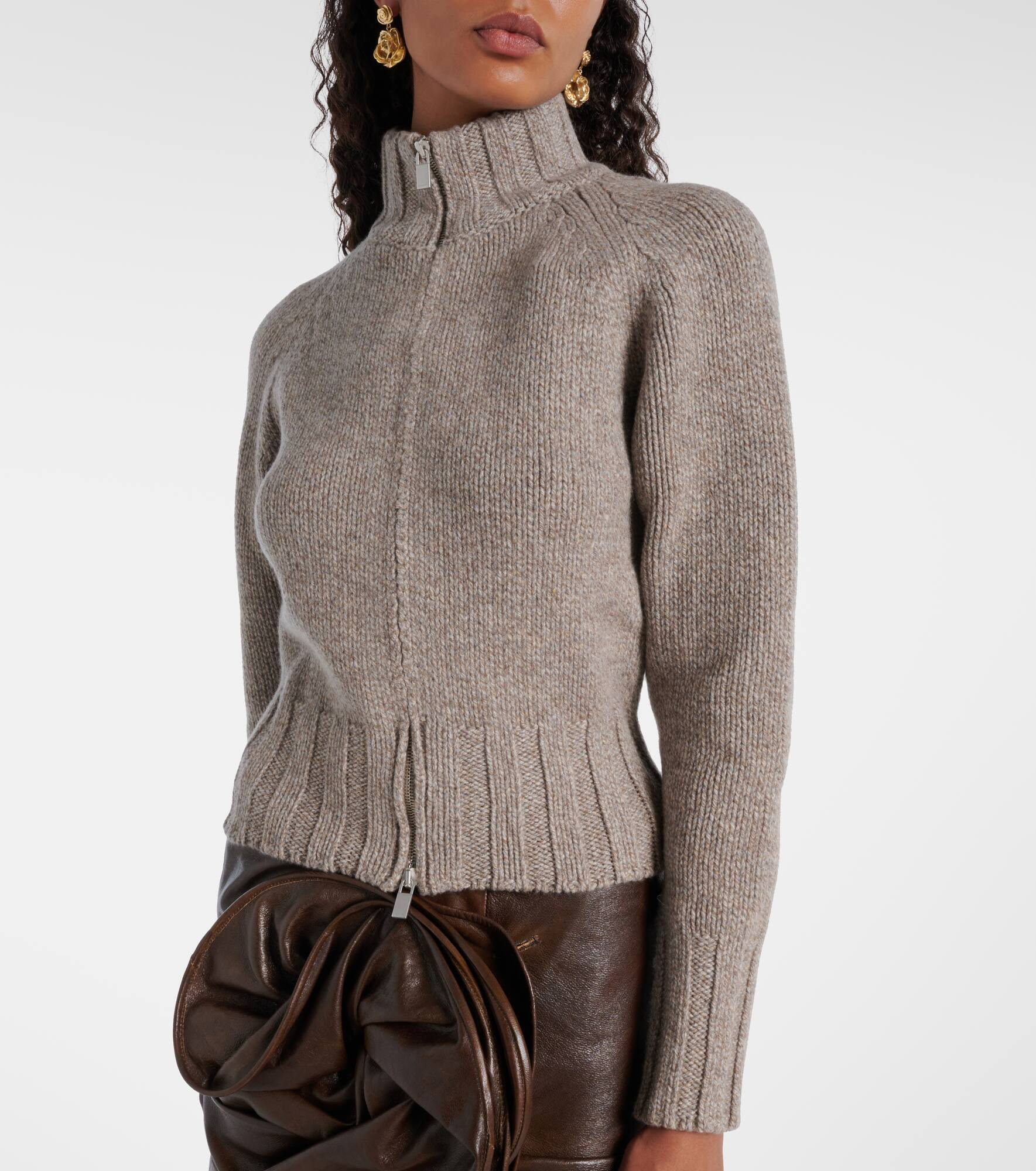 Zip-up cashmere sweater - 6