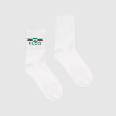 GUCCI Cotton socks with Gucci label detail outlook