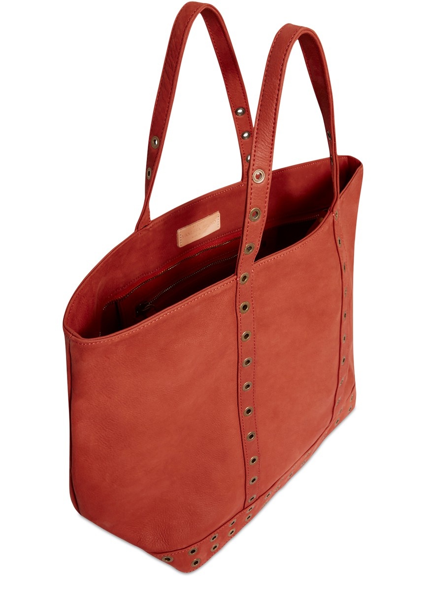 Suede leather L cabas tote bag - 3