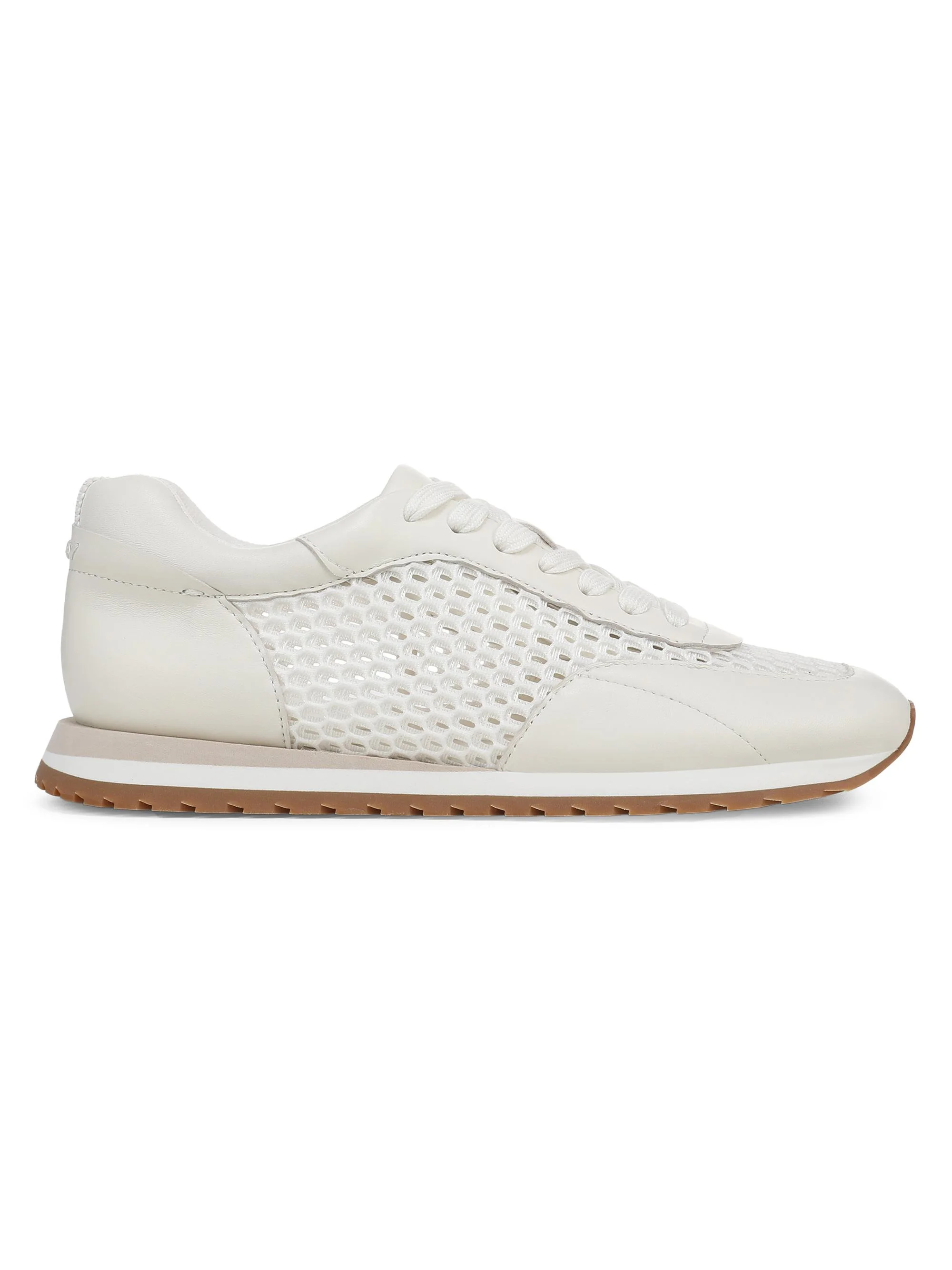 Women's Sophia Low-Top Leather-Mesh Sneakers - White - 1
