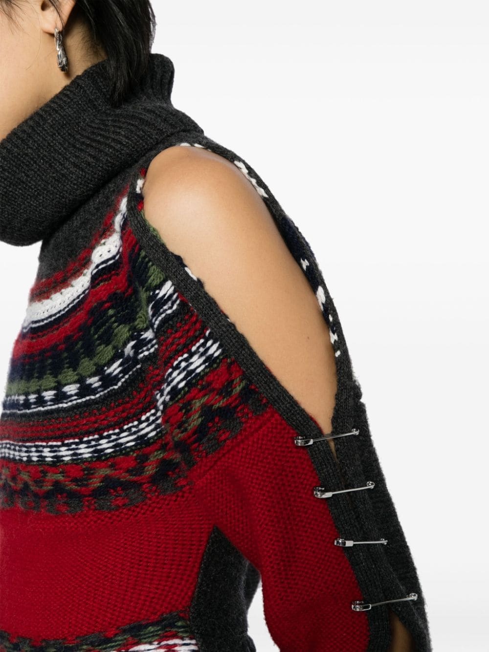 patterned-intarsia knit jumper - 5