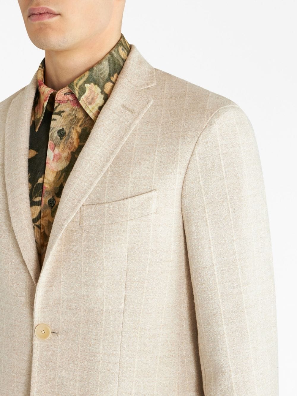 ton-sur-ton pinstriped blazer - 4