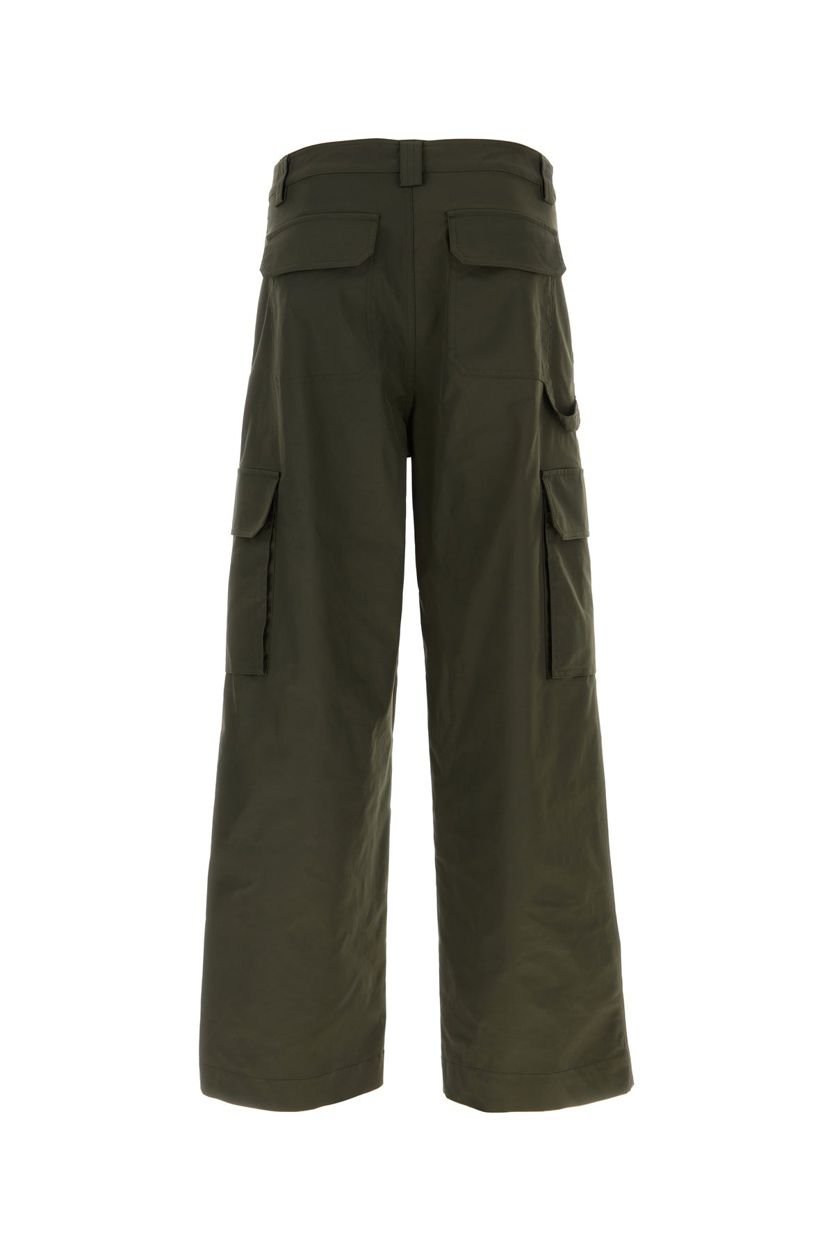 Olive green polyester blend cargo pant - 2