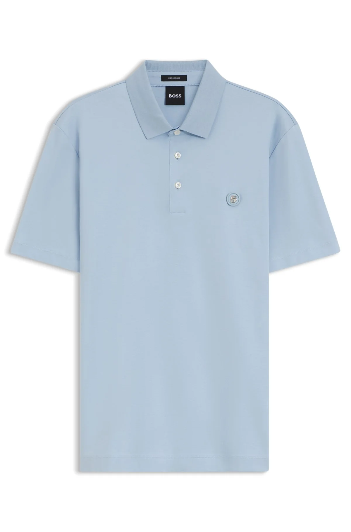 MERCERIZED-COTTON POLO SHIRT WITH DOUBLE B MONOGRAM - 1