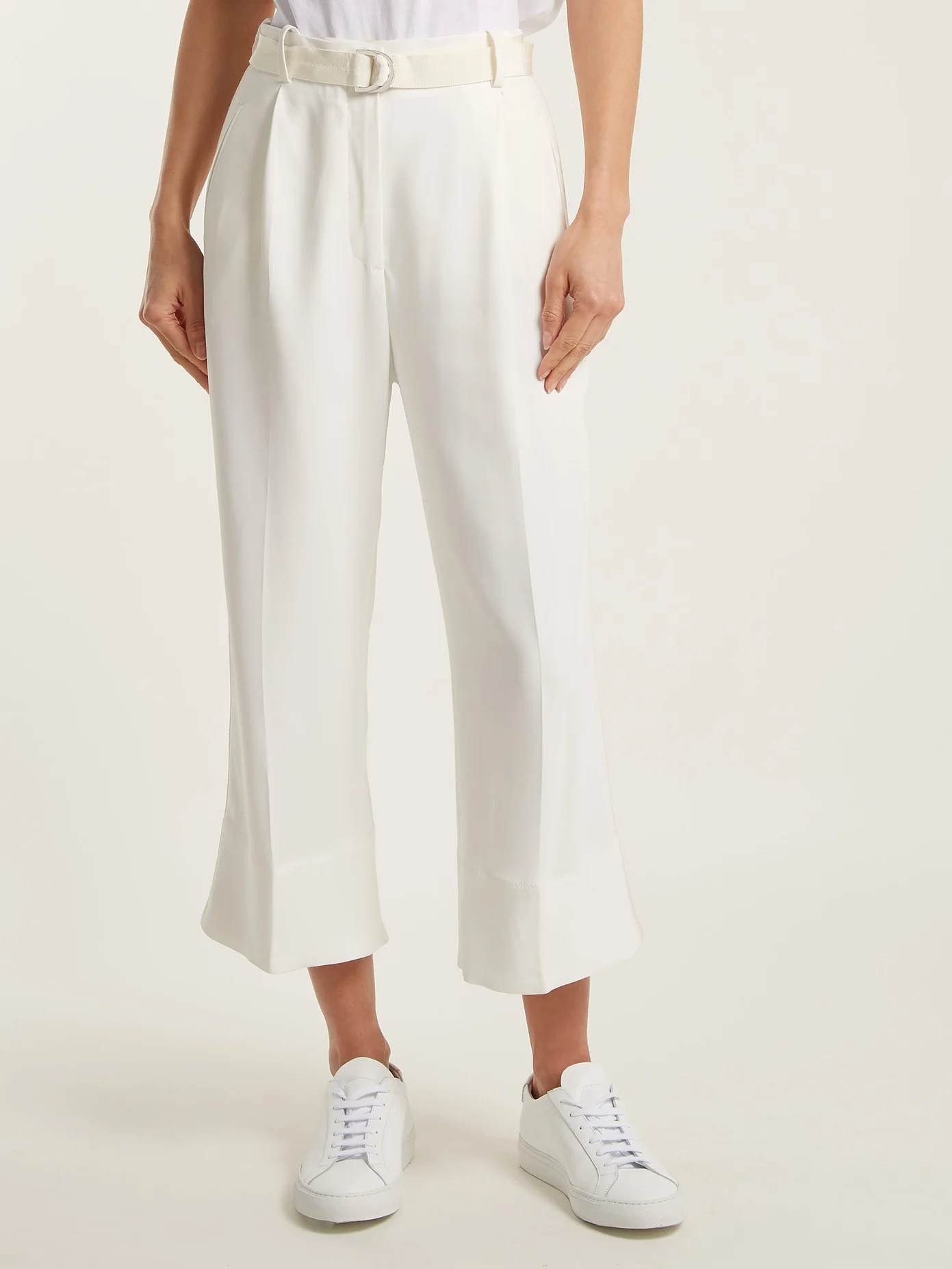 High-rise crepe cropped trousers - 4