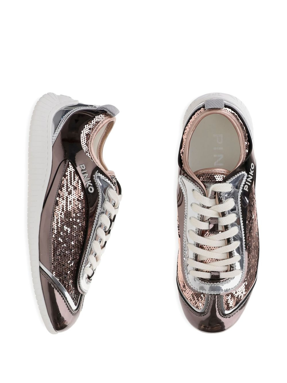 sequin-embellished low top sneakers - 4