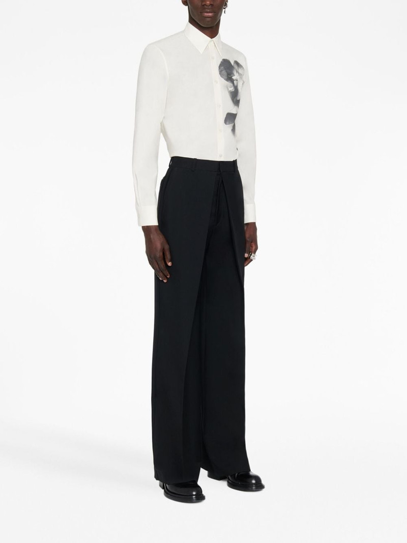 Alexander McQueen orchid-print cotton shirt outlook
