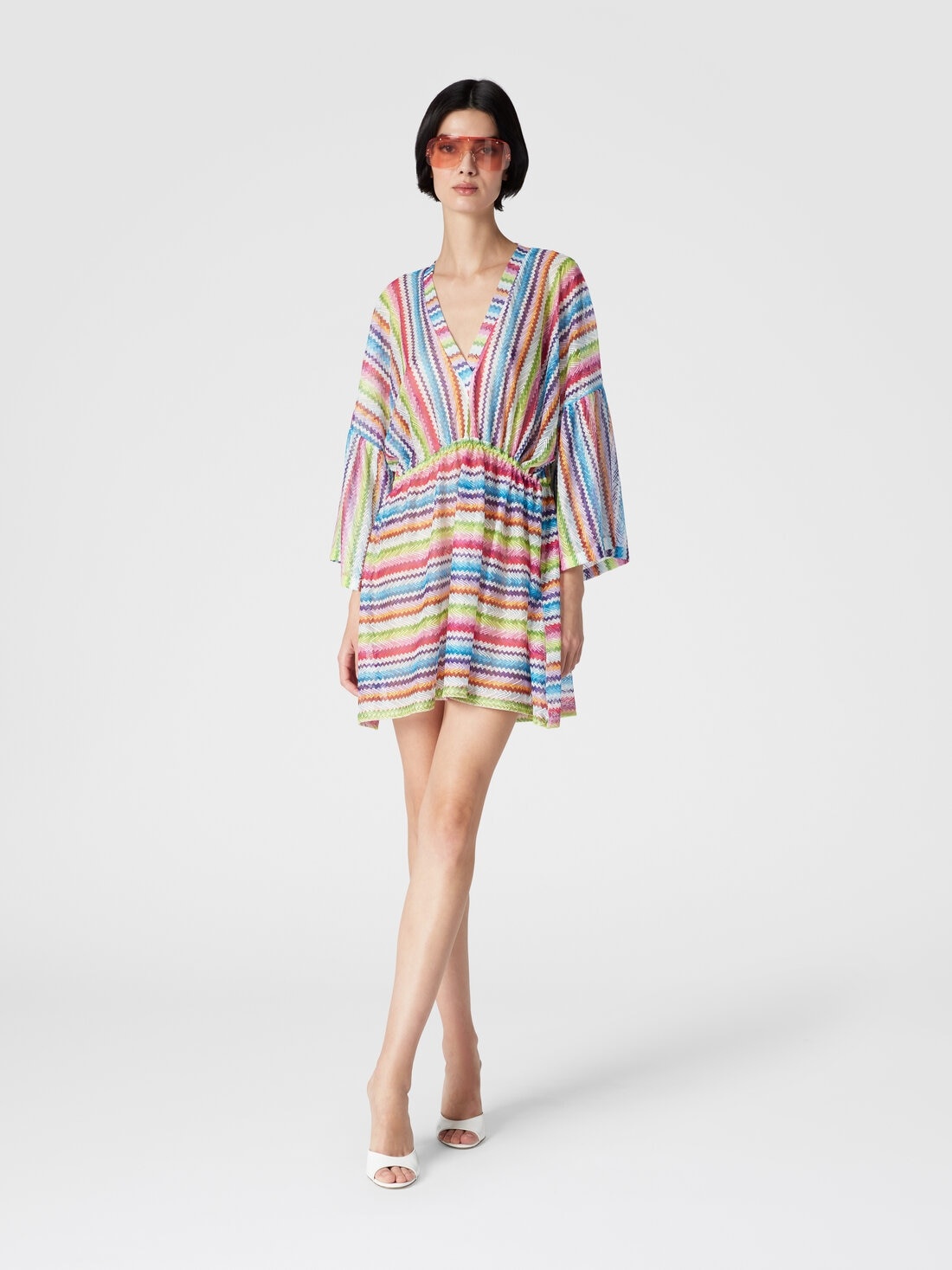 Kaftan short cover-up with zig zag print - 2