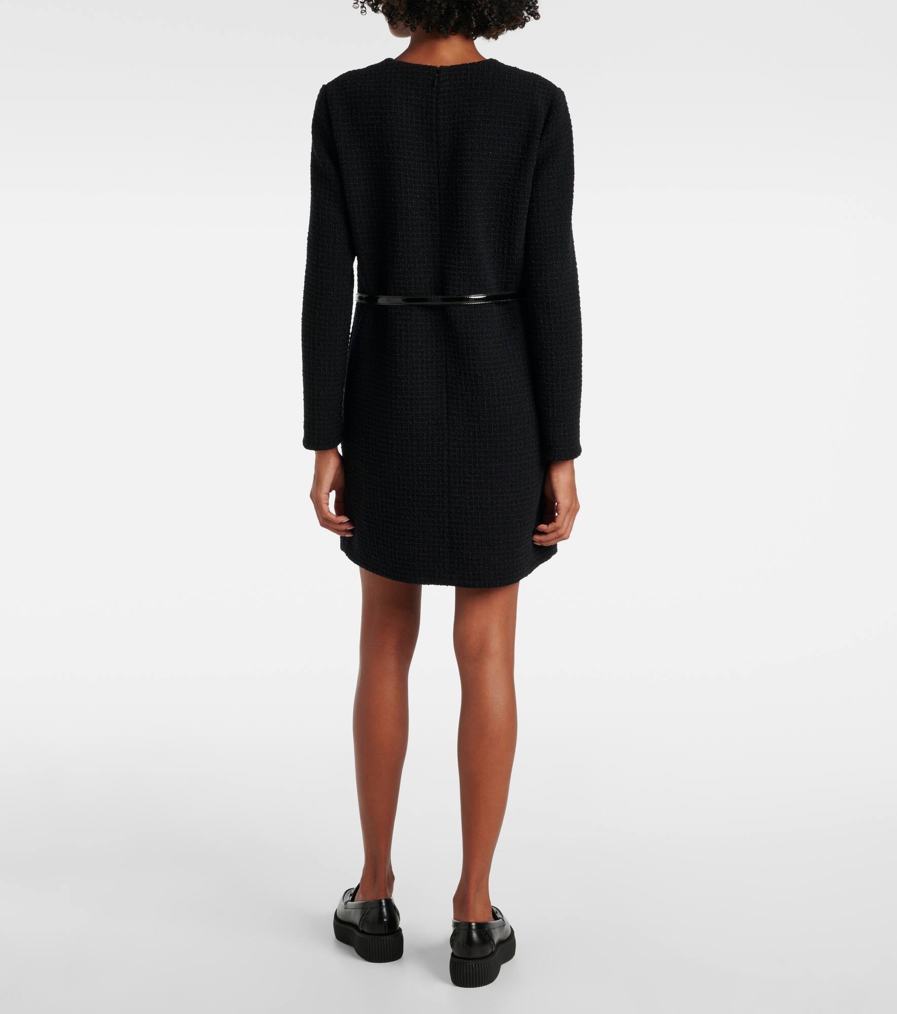 Damier wool-blend bouclé minidress - 3