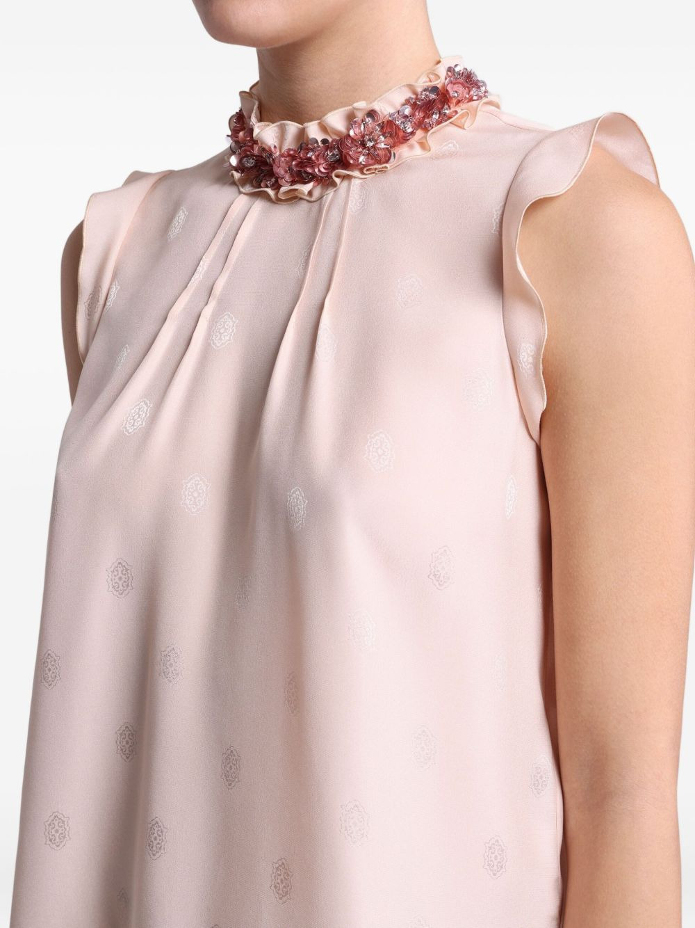 embellished silk top - 4
