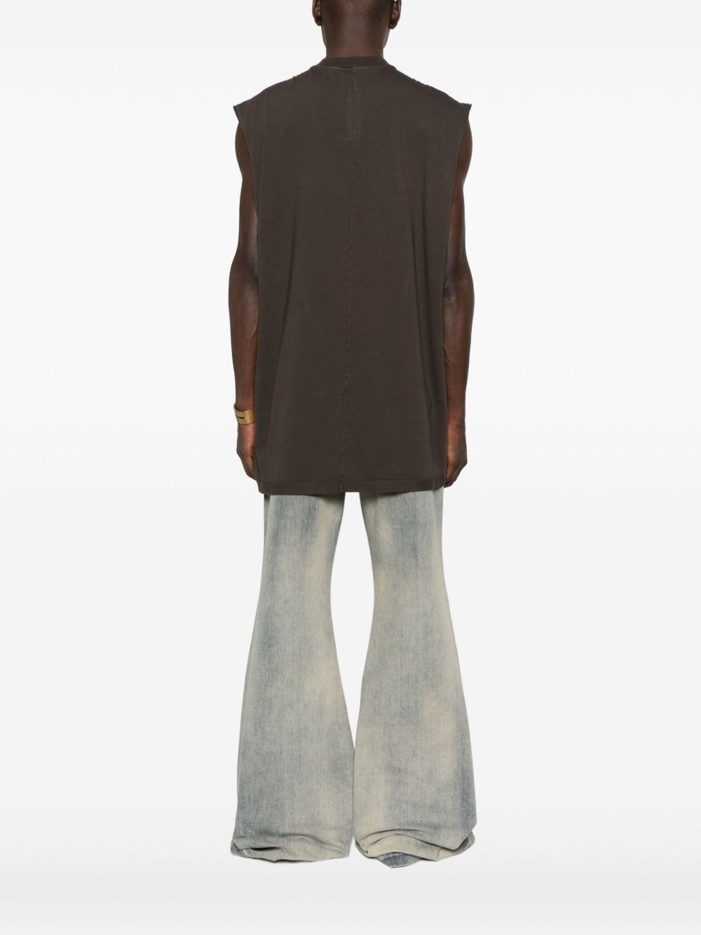 raw-edge sleeveless T-shirt - 3