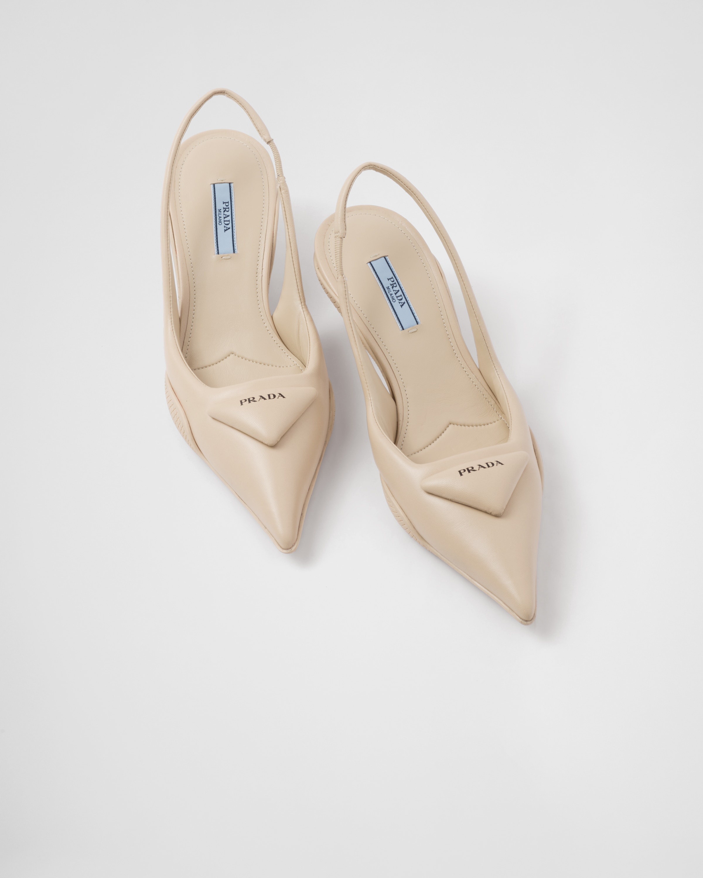 Soft padded leather slingback pumps - 4