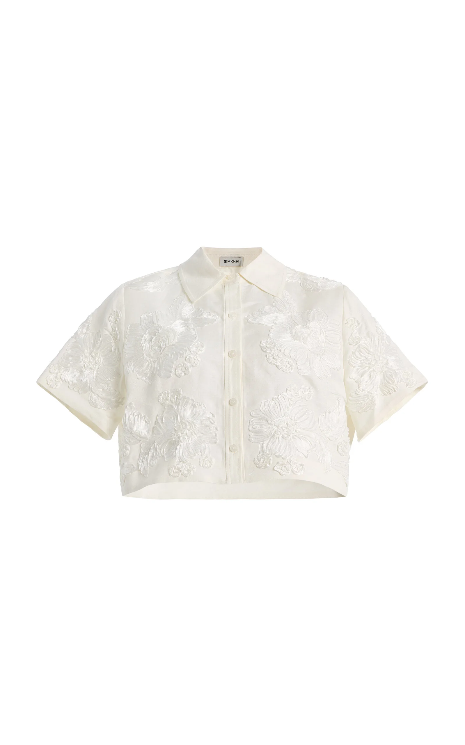 Callie Embroidered Linen-Blend Shirt - 1