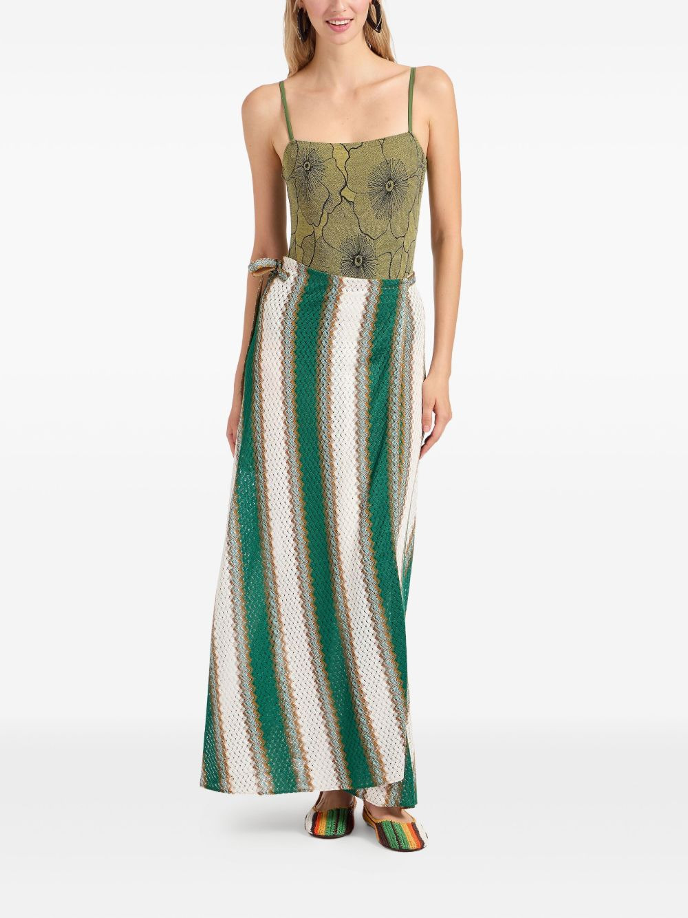 diagonal-stripe maxi skirt - 2