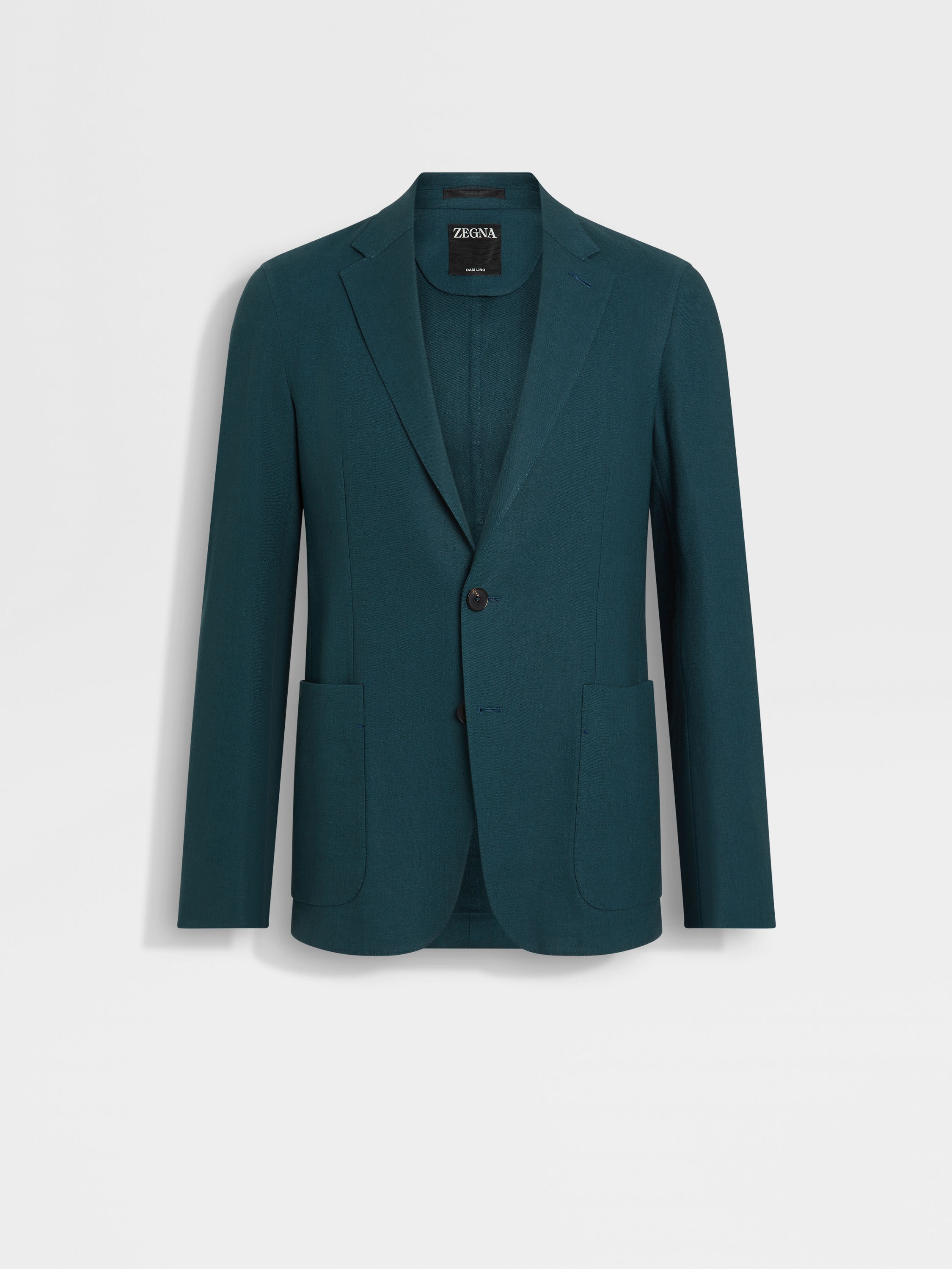 DARK TEAL BLUE OASI LINO SHIRT JACKET - 1