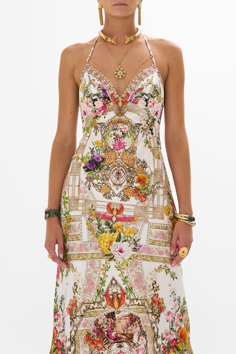 CHAIN DETAIL SLIP DRESS - 4