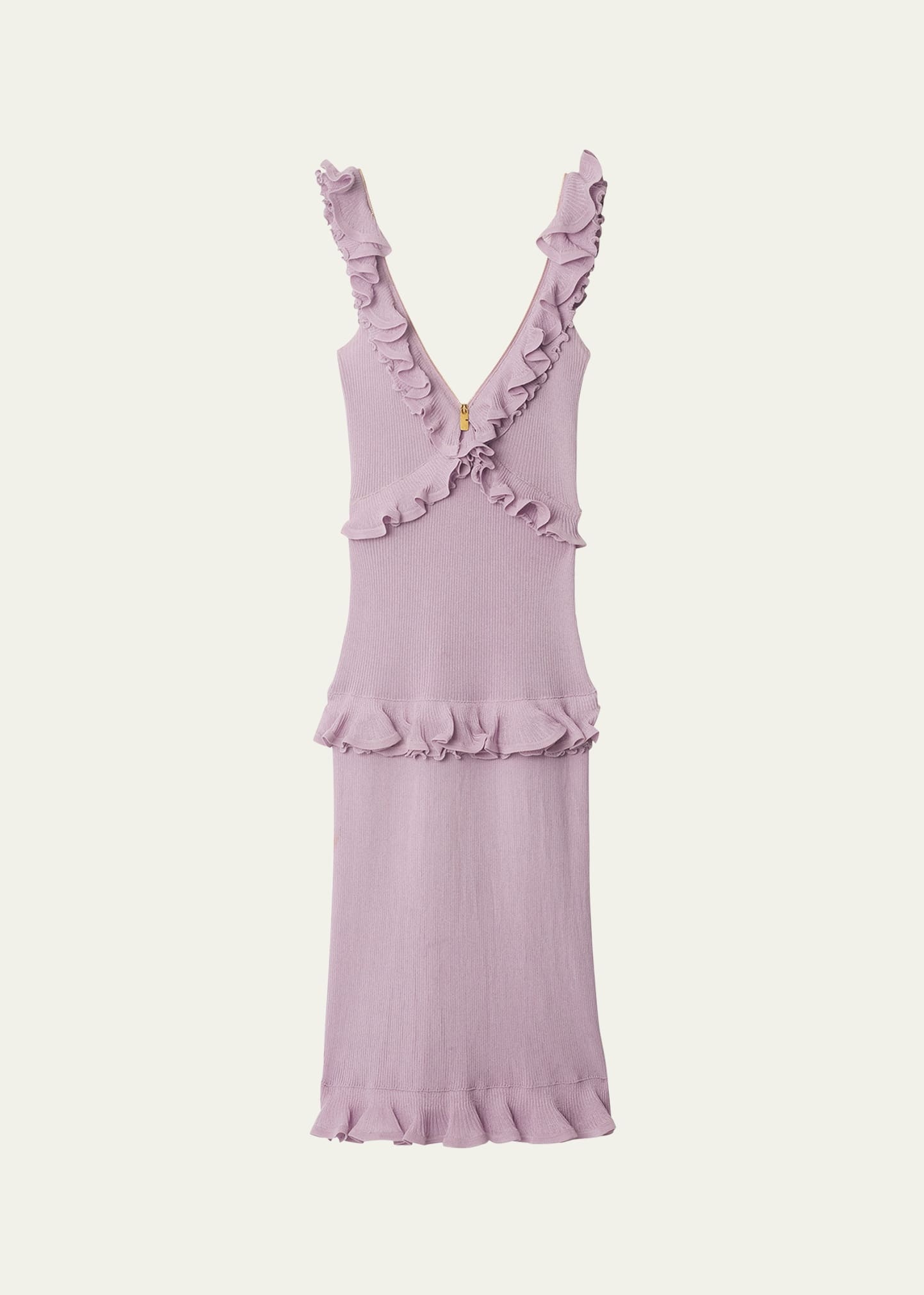 Ruffle V-Neck Sleeveless Maxi Dress - 1