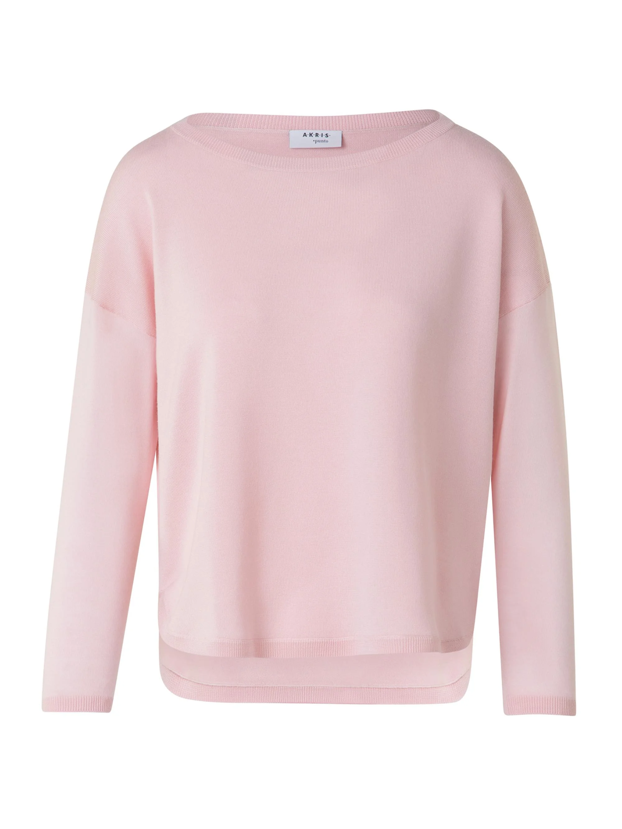Women's Boatneck Wool Sweater - Rose - 1