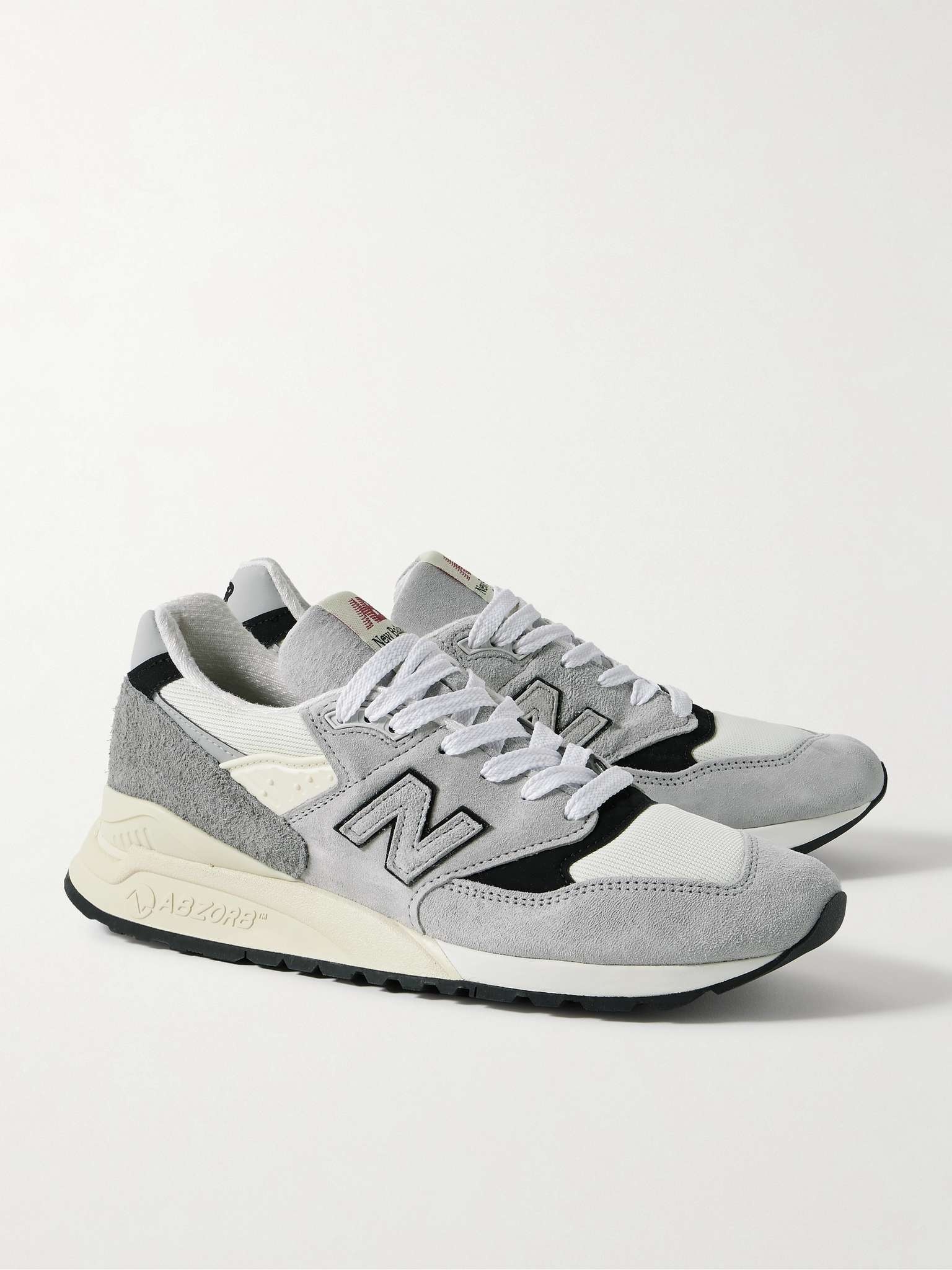 998 Leather and Rubber-Trimmed Suede and Mesh Sneakers - 4