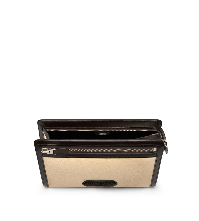 GRAIN LEATHER MEDIUM ZIP POUCH 4