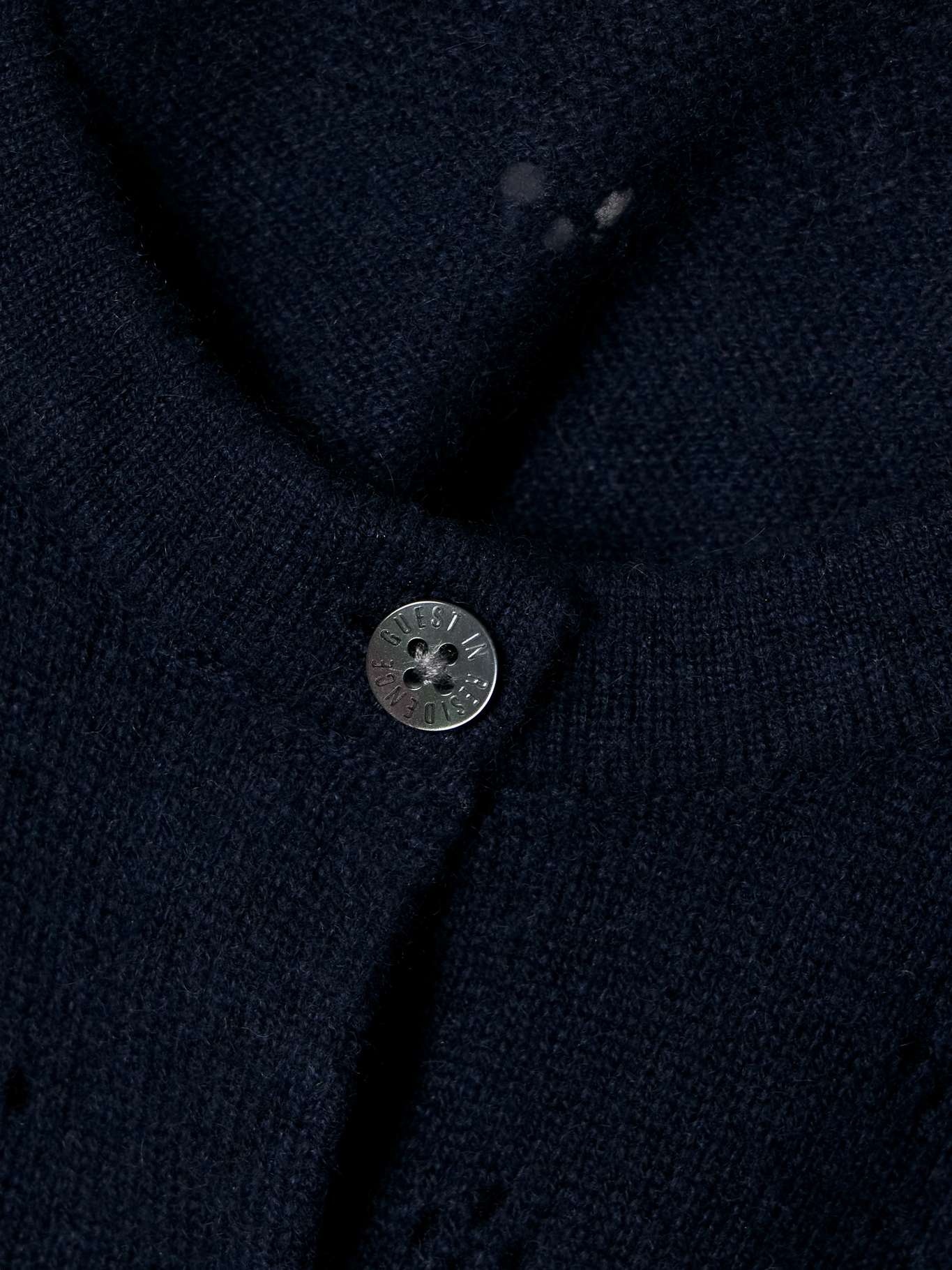 Jane pointelle-knit cashmere cardigan Navy - 5