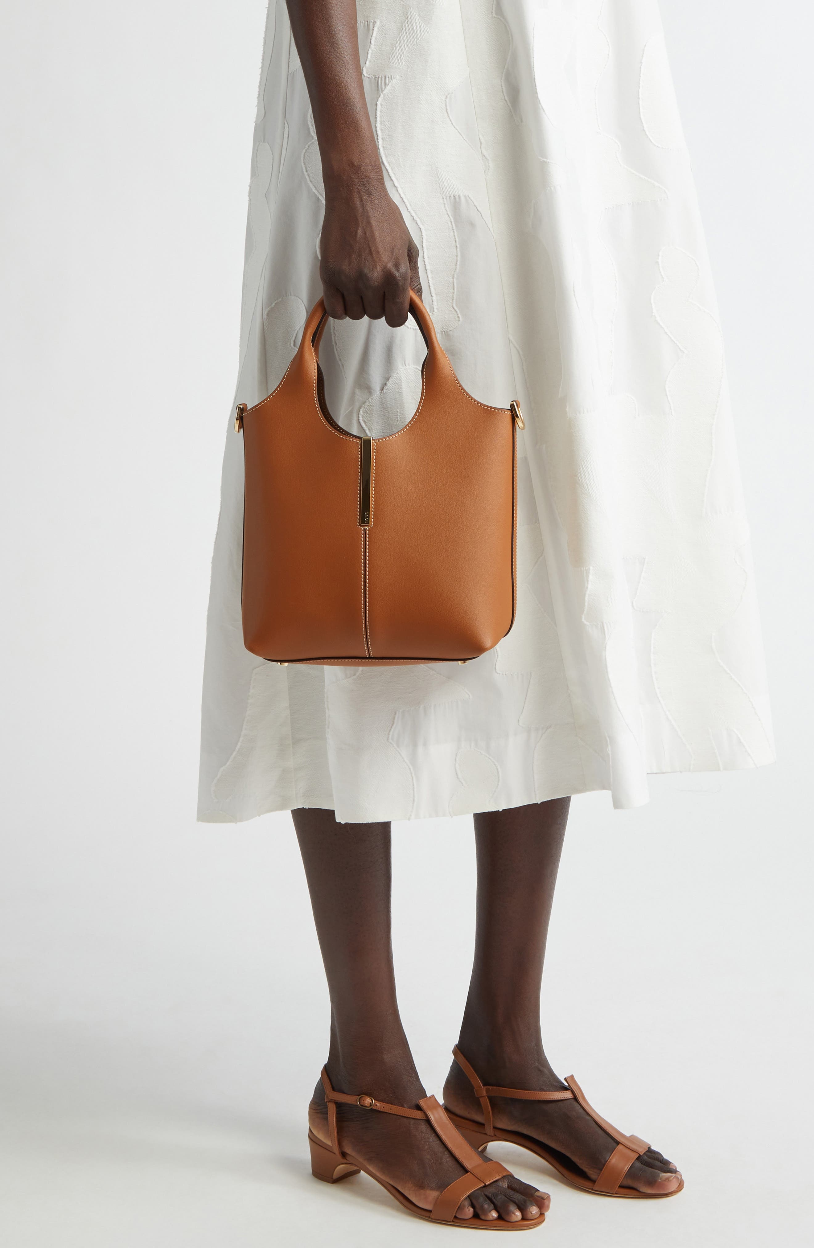 Tod's Mini Leather Shopping Bag Tote in Kenia Scuro at Nordstrom - 3